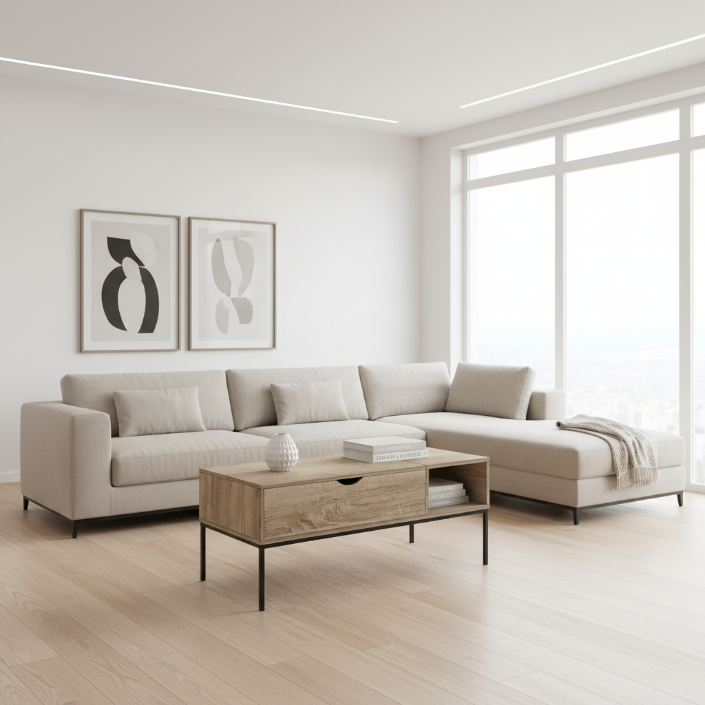 COFFEE TABLE - 42"L / LIFT-TOP DARK TAUPE / BLACK METAL