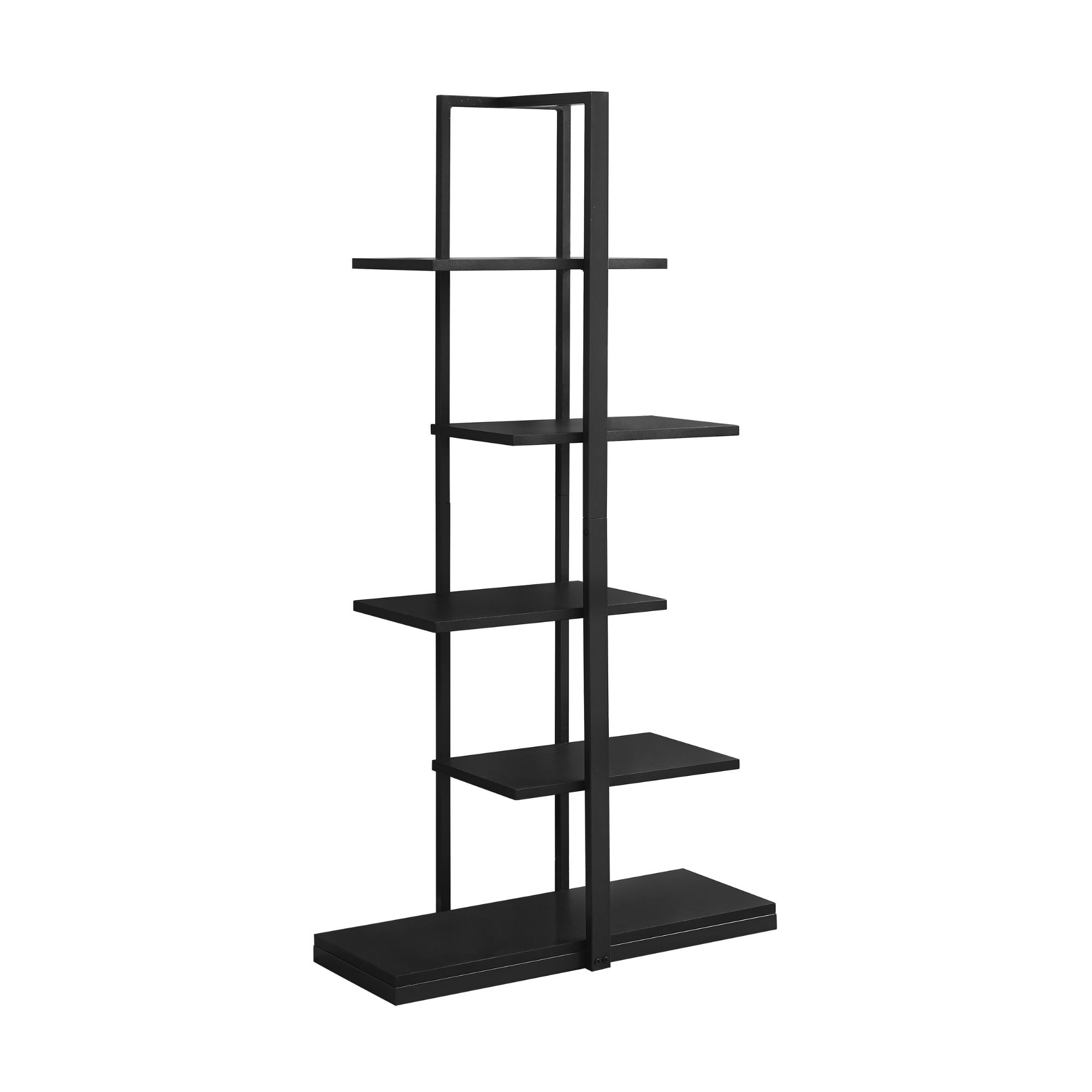 BOOKCASE - 60"H / BLACK / BLACK METAL
