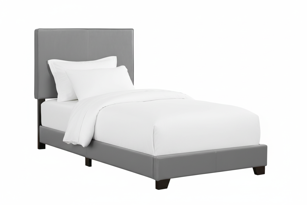 LIT - TAILLE SIMILI CUIR MARRON FONCÉ