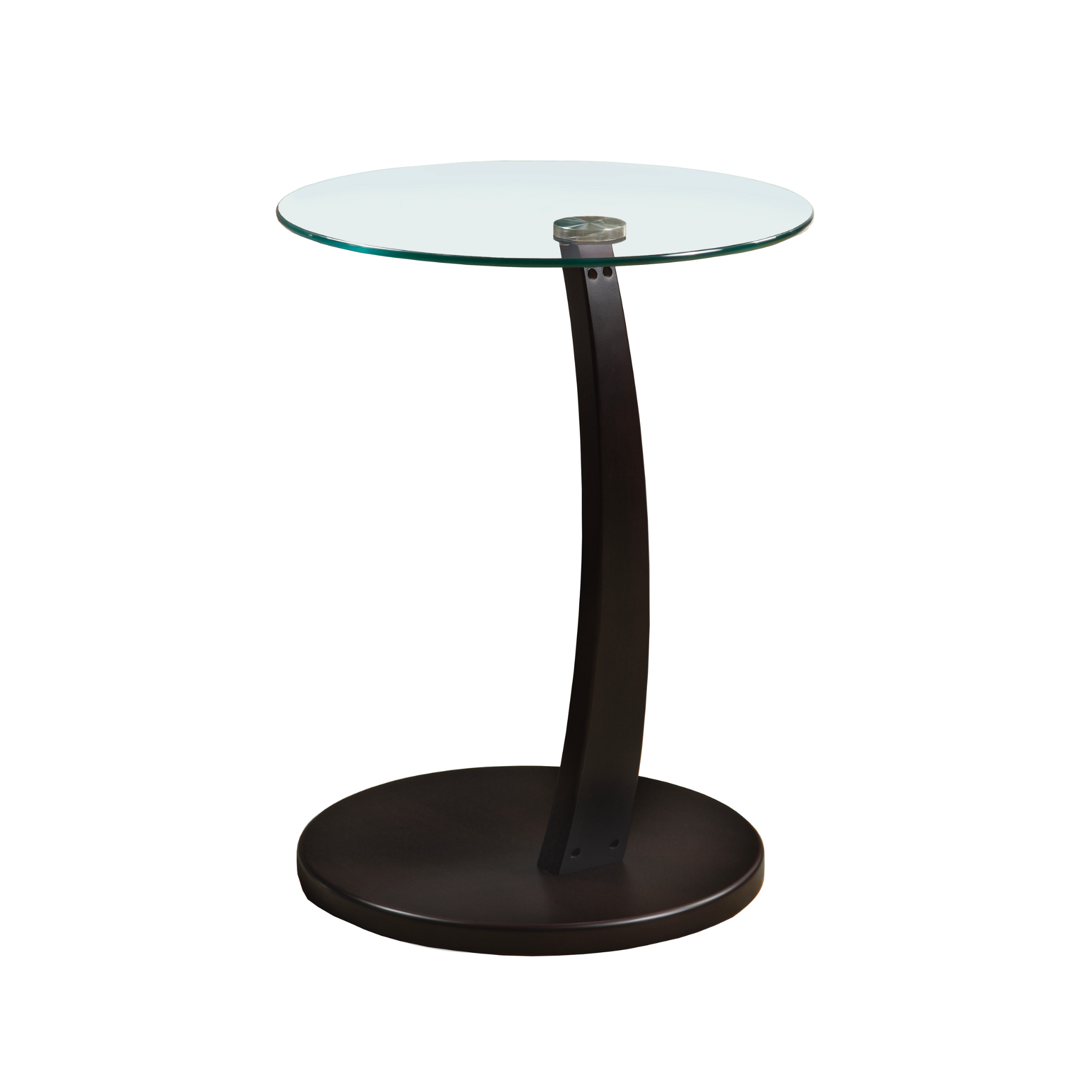 ACCENT TABLE - ESPRESSO BENTWOOD WITH TEMPERED GLASS