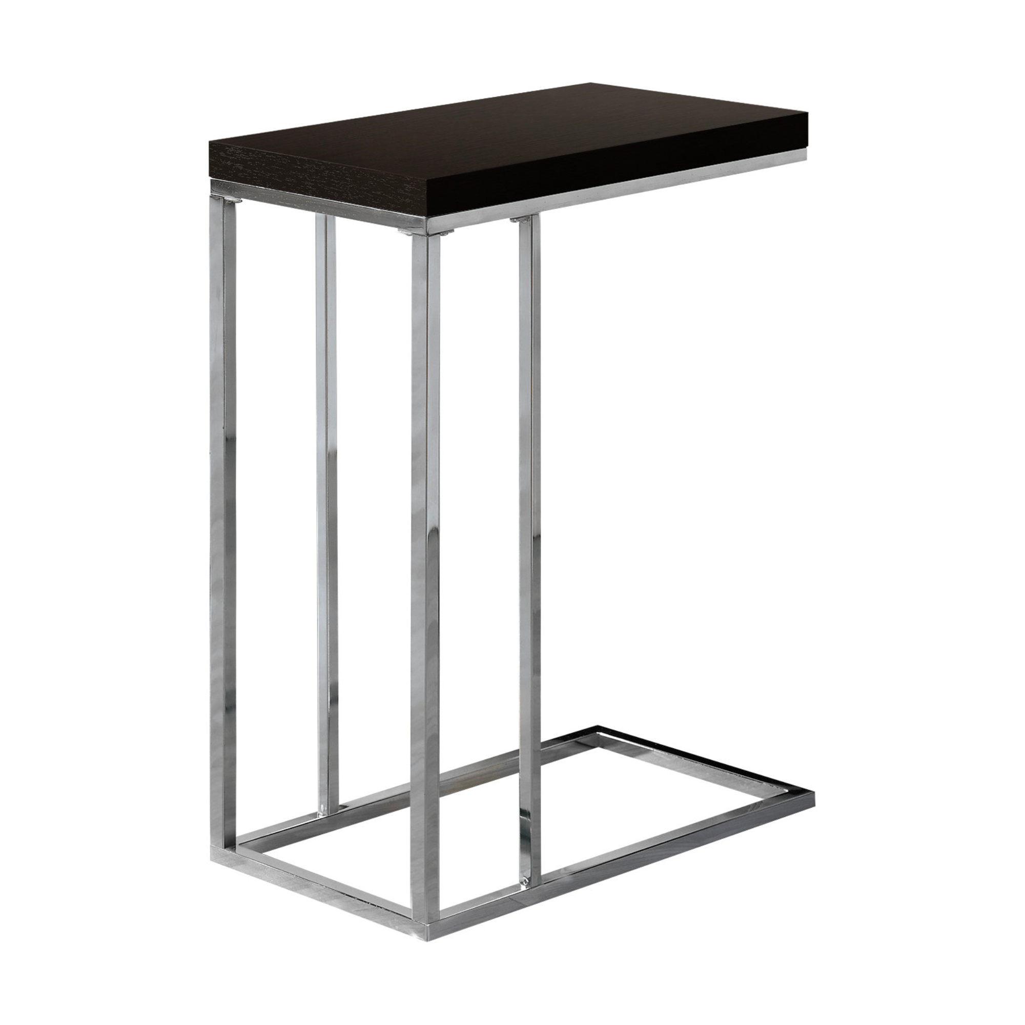 ACCENT TABLE - ESPRESSO WITH CHROME METAL