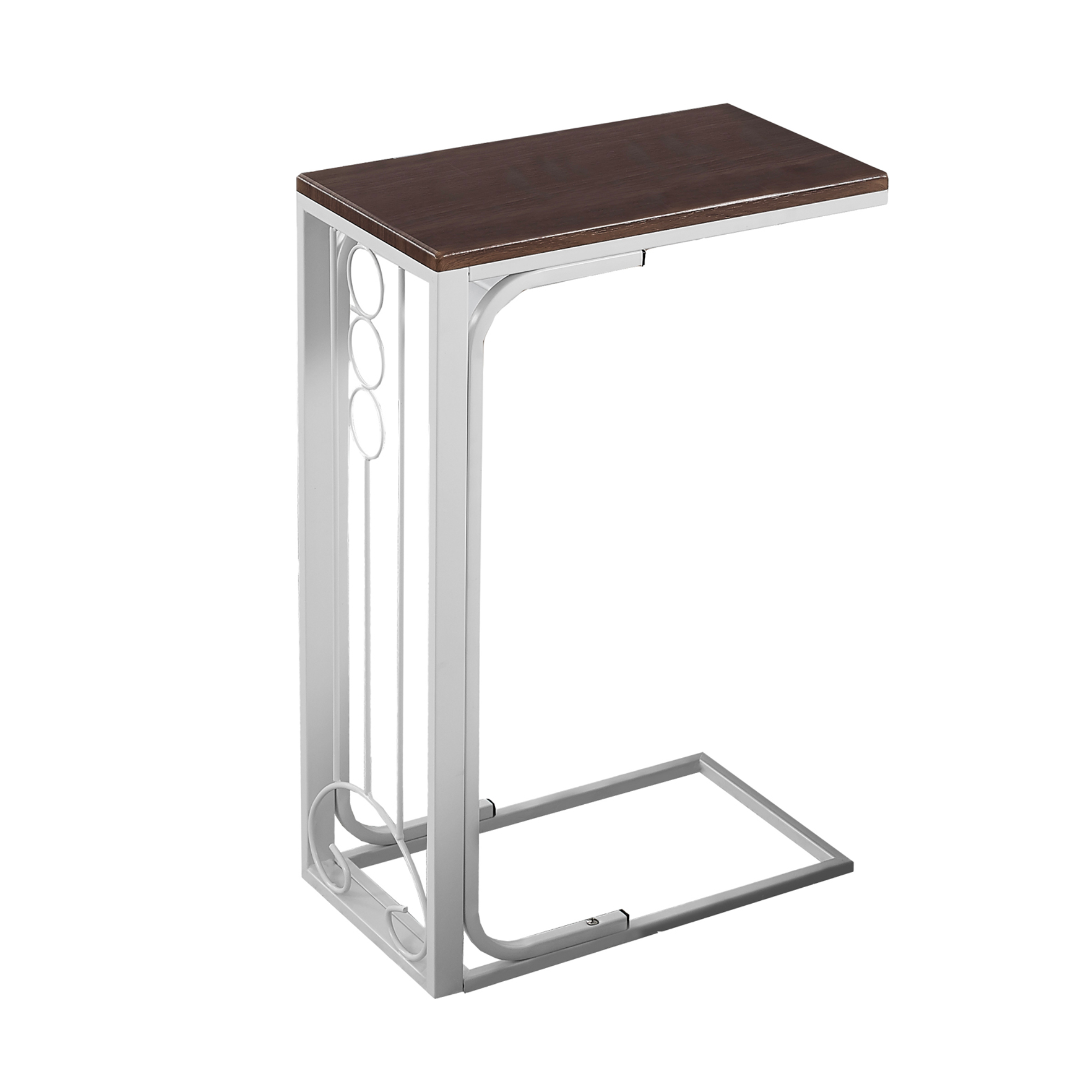 ACCENT TABLE - CHERRY TOP / ANTIQUE WHITE METAL