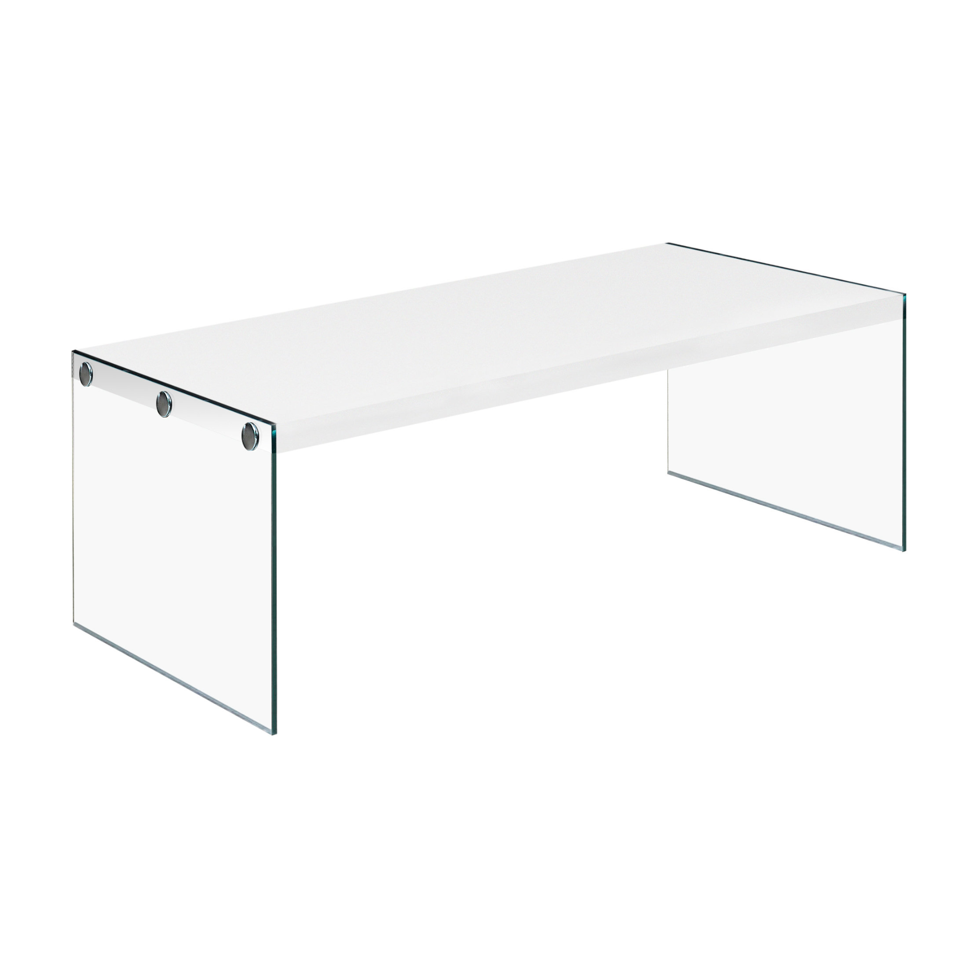 COFFEE TABLE - DARK TAUPE WITH TEMPERED GLASS