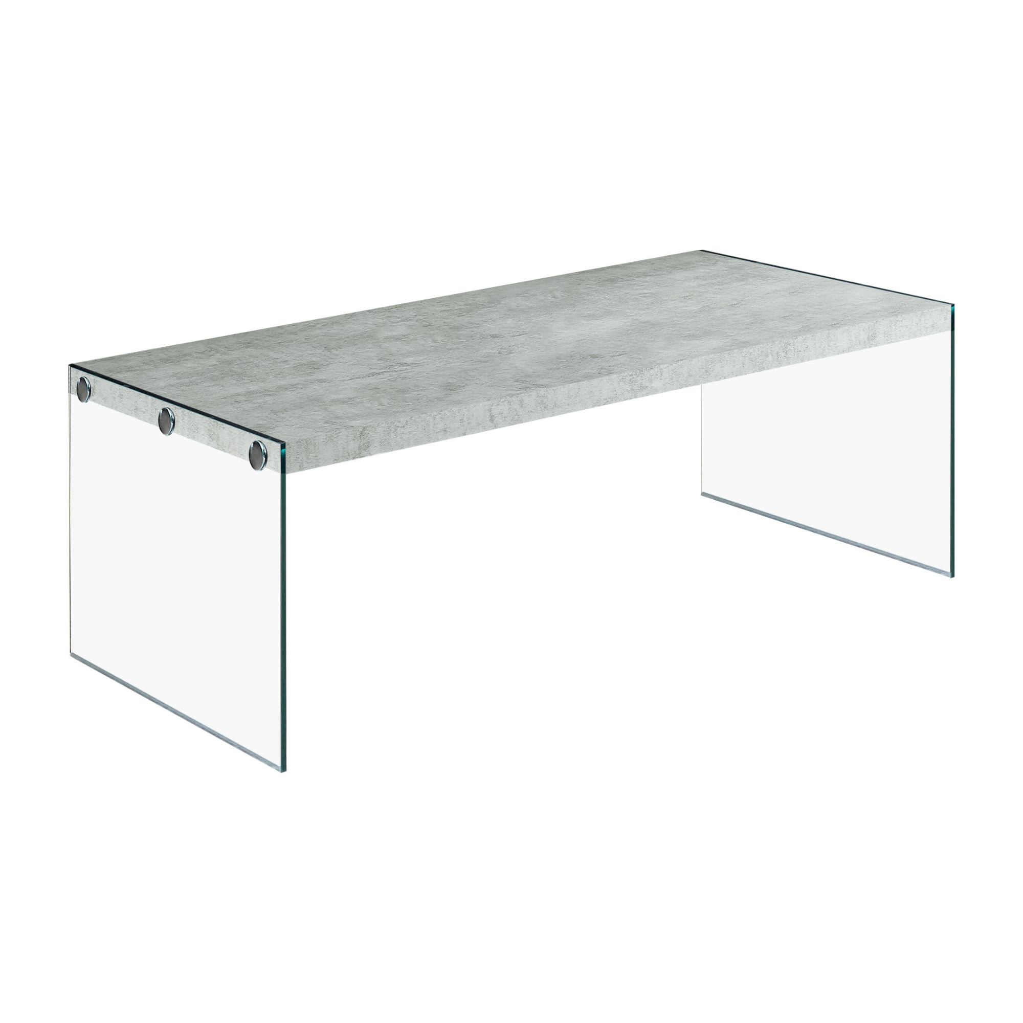 TABLE BASSE - TAUPE FONCÉ AVEC VERRE TREMPÉ