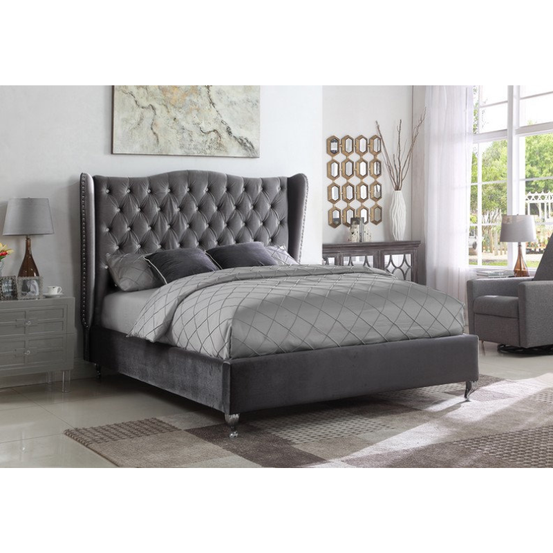 IF-5520 Grey  Queen Bed