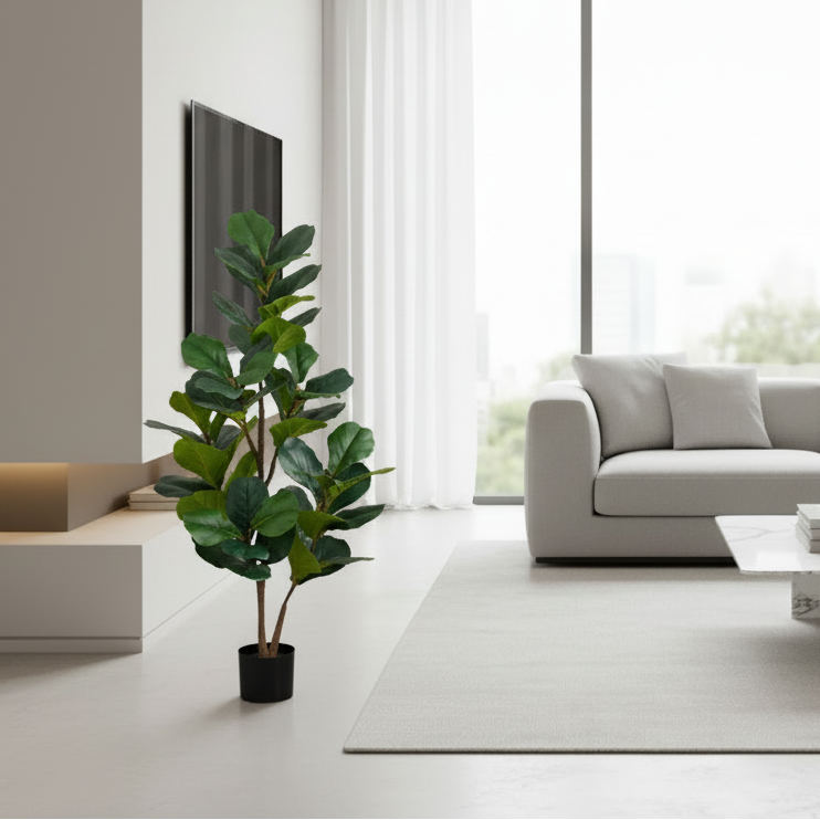 ARTIFICIAL PLANT - 49"H / INDOOR FIDDLE TREE IN A 5" POT