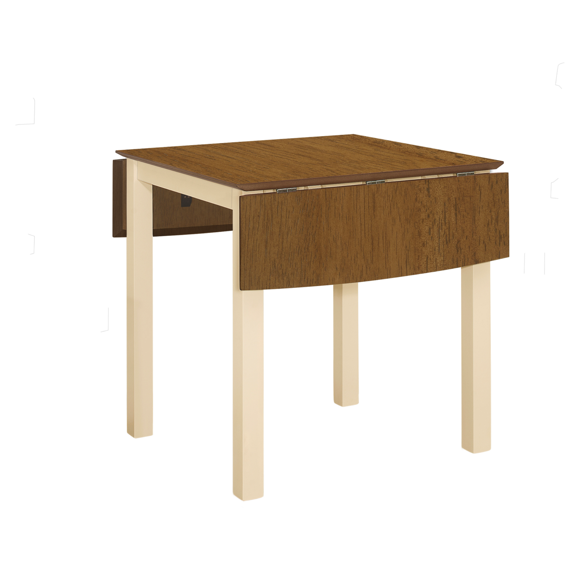 DINING TABLE - 30"X 48"/ CREAM / OAK TOP 9" DROP LEAF