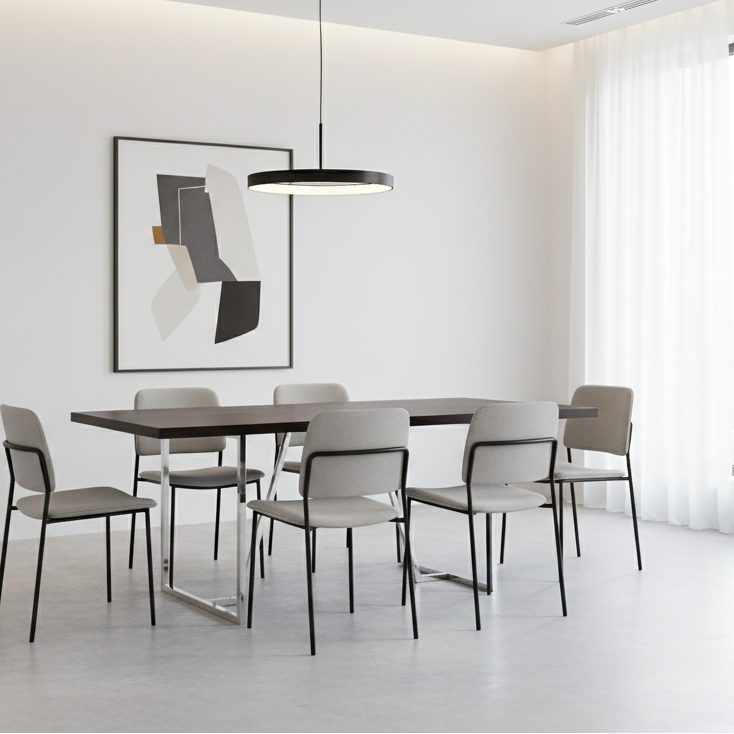 TABLE À MANGER - 36"X 60" / ESPRESSO / MÉTAL CHROMÉ