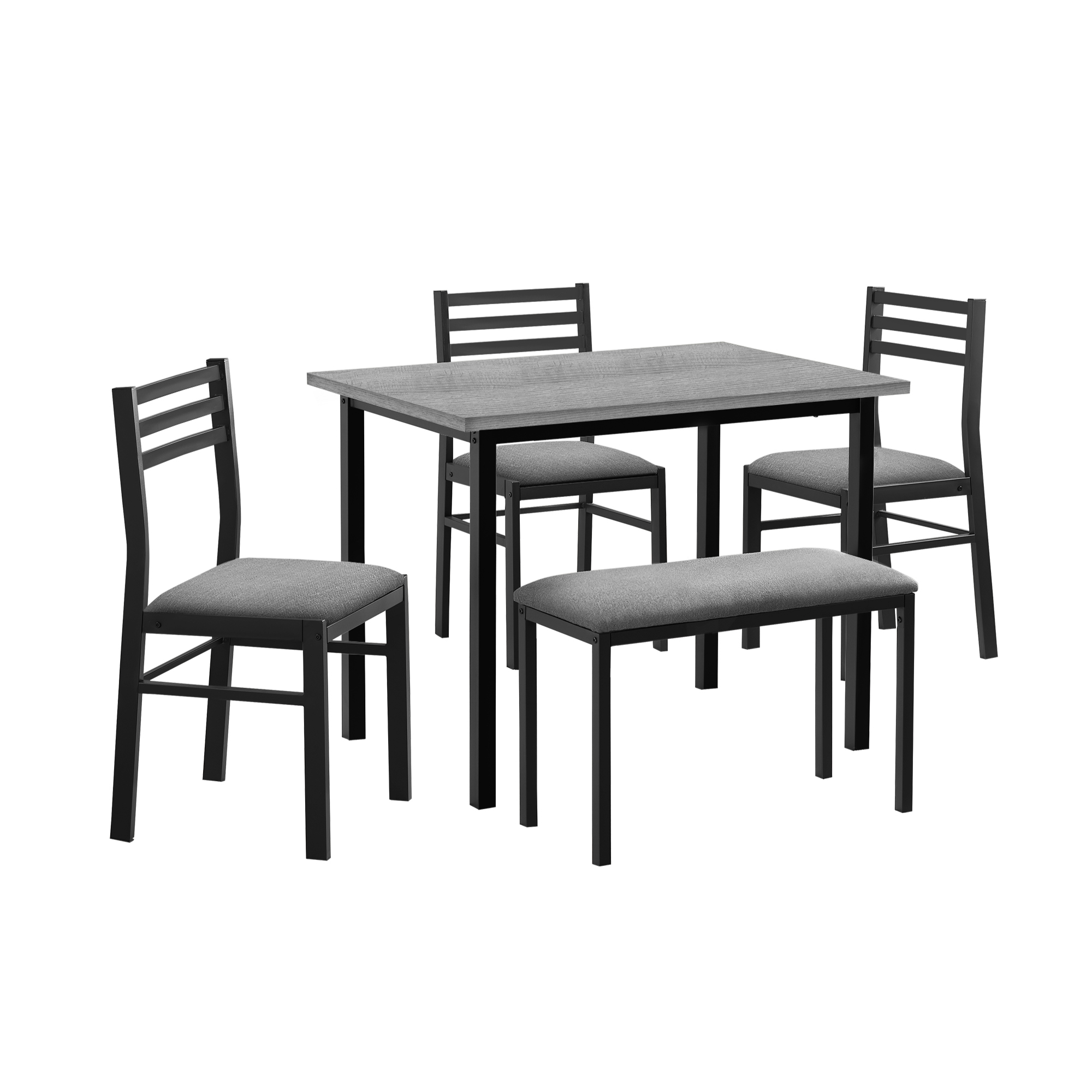 ENSEMBLE DE SALLE À MANGER - ENSEMBLE 5 PIÈCES / PLATEAU BLANC / MÉTAL BLANC