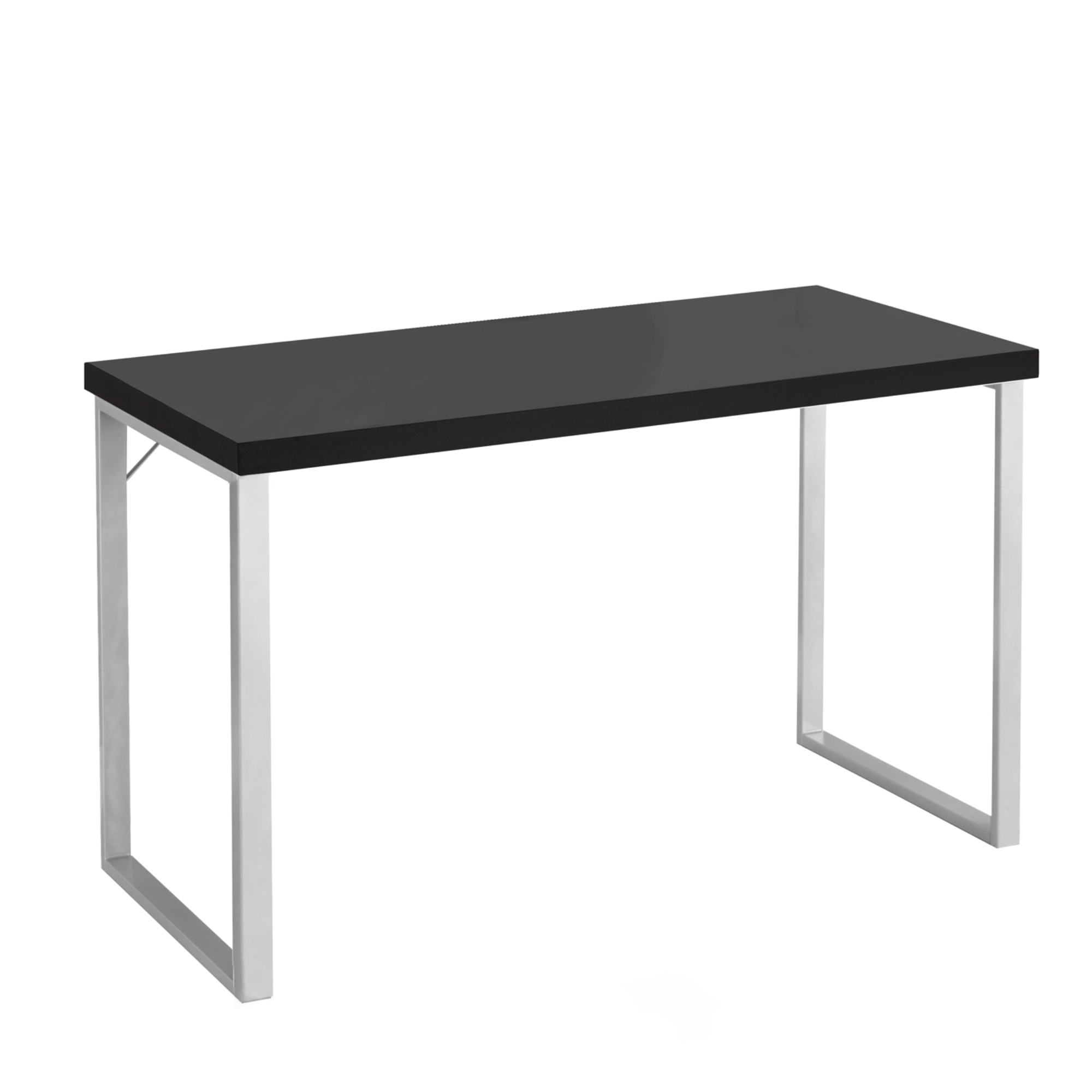 BUREAU D'ORDINATEUR - 48"L / ESPRESSO / MÉTAL ARGENTÉ