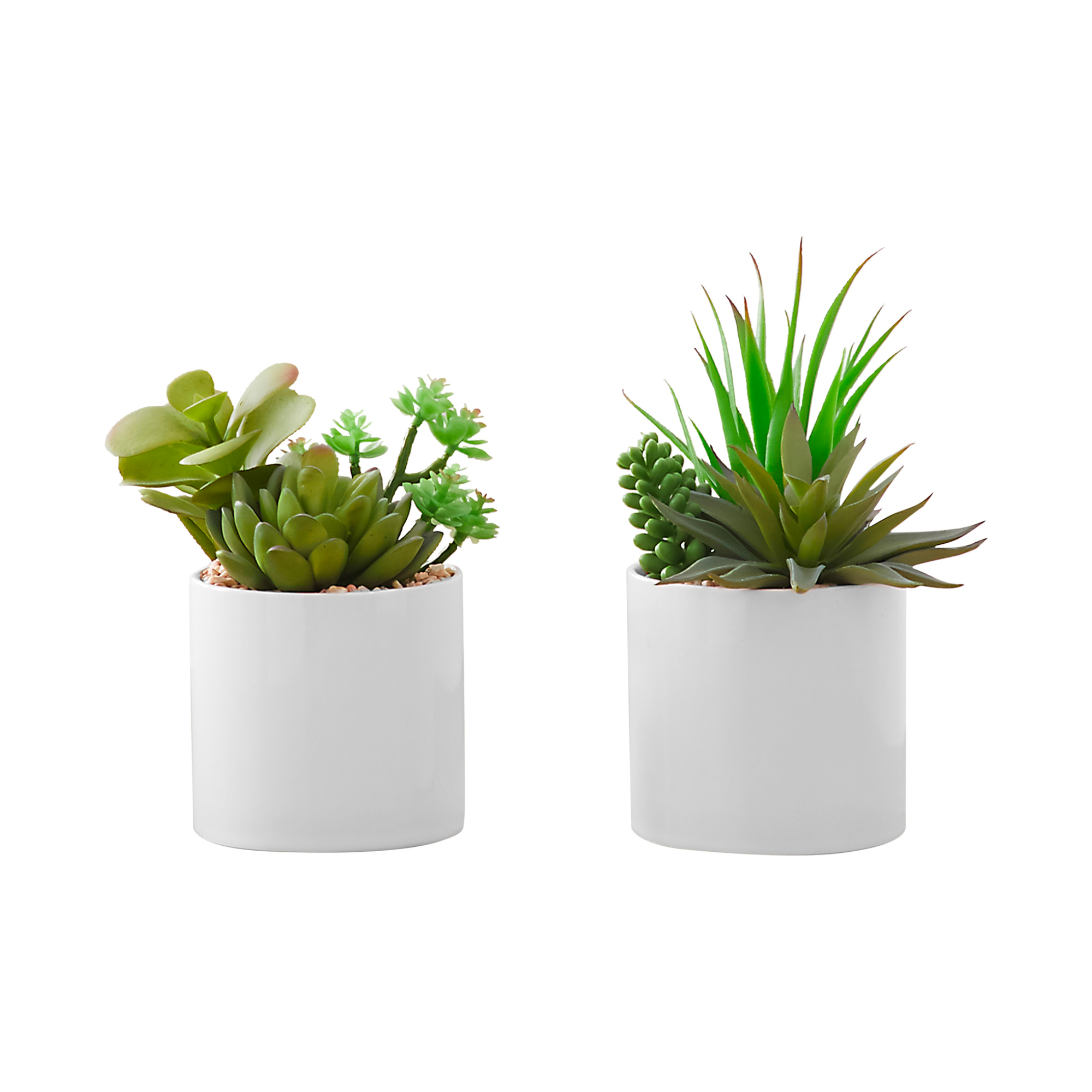 PLANTES ARTIFICIELLES - 2 PIÈCES / 7"H SUCCULENTES DANS UN POT EN CÉRAMIQUE DE 3"