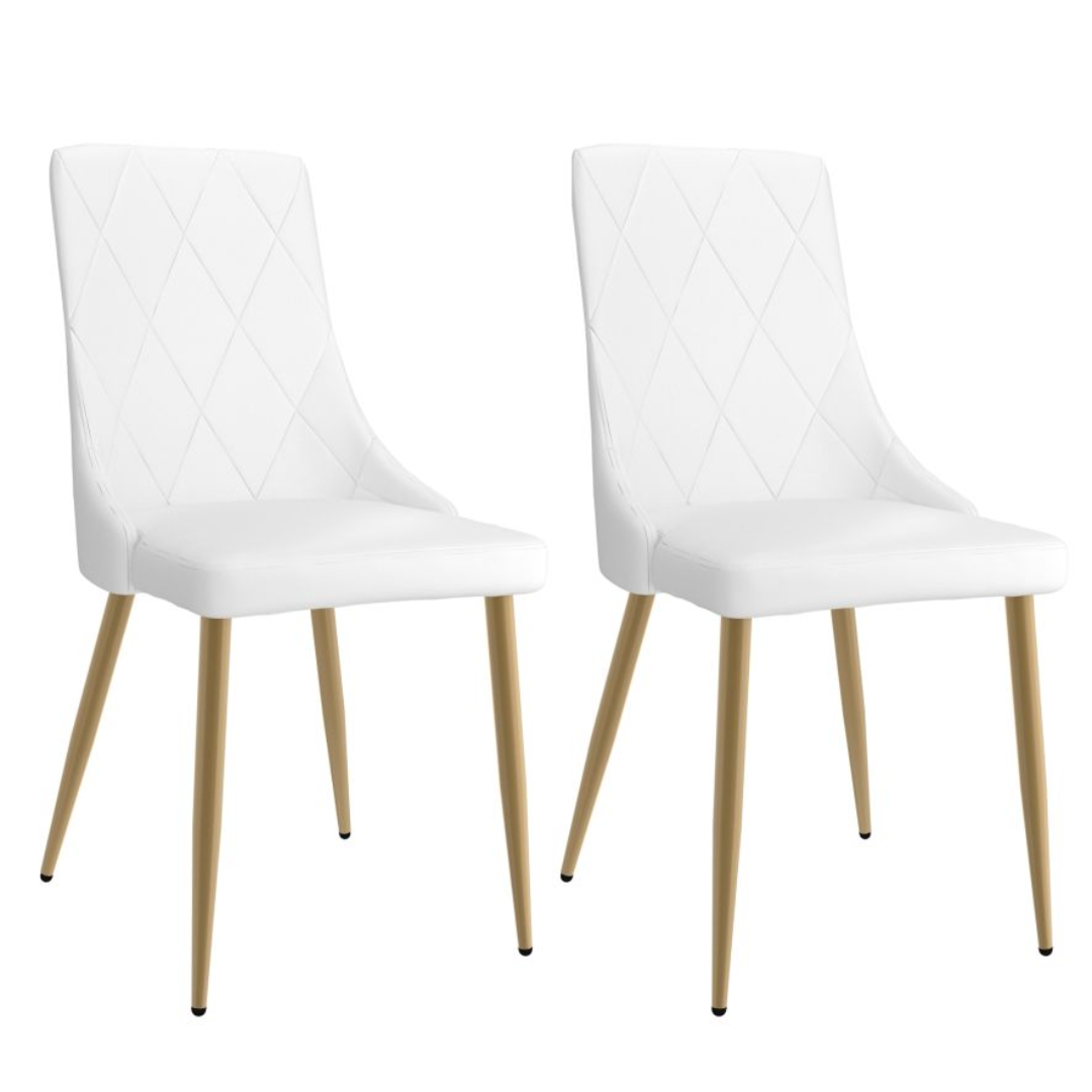 Chaise de salle à manger Antoine, lot de 2, noir et or vieilli