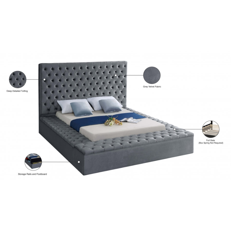 Lit Queen Size gris IF-5790