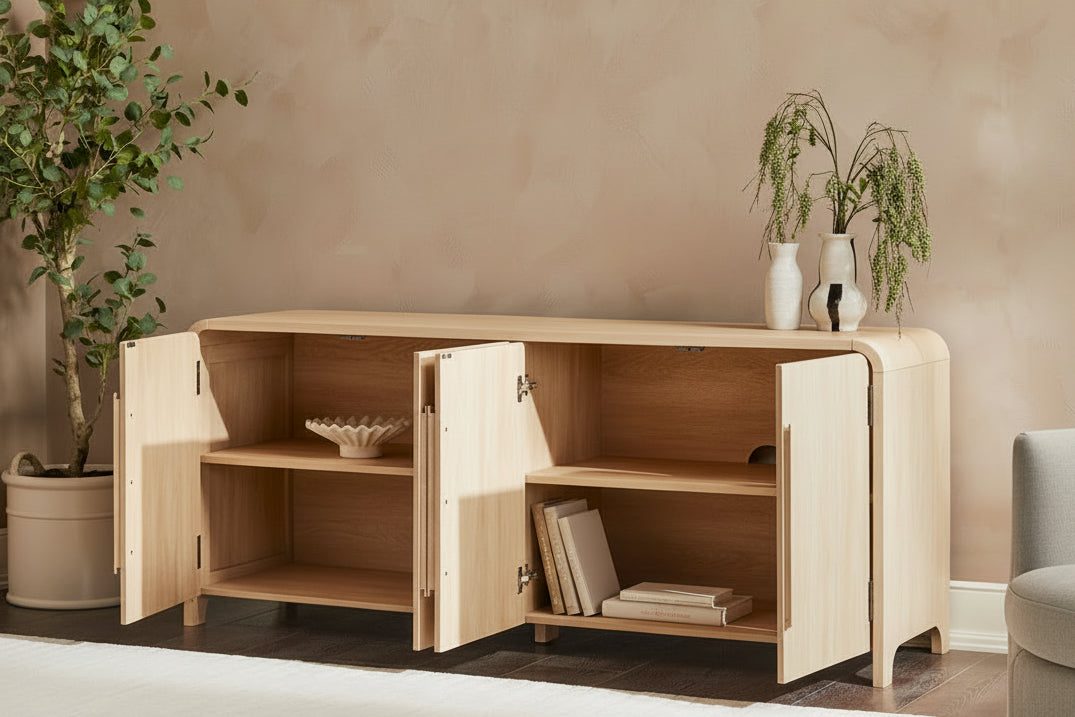 Lila Modern Curved Buffet Sideboard and TV Stand