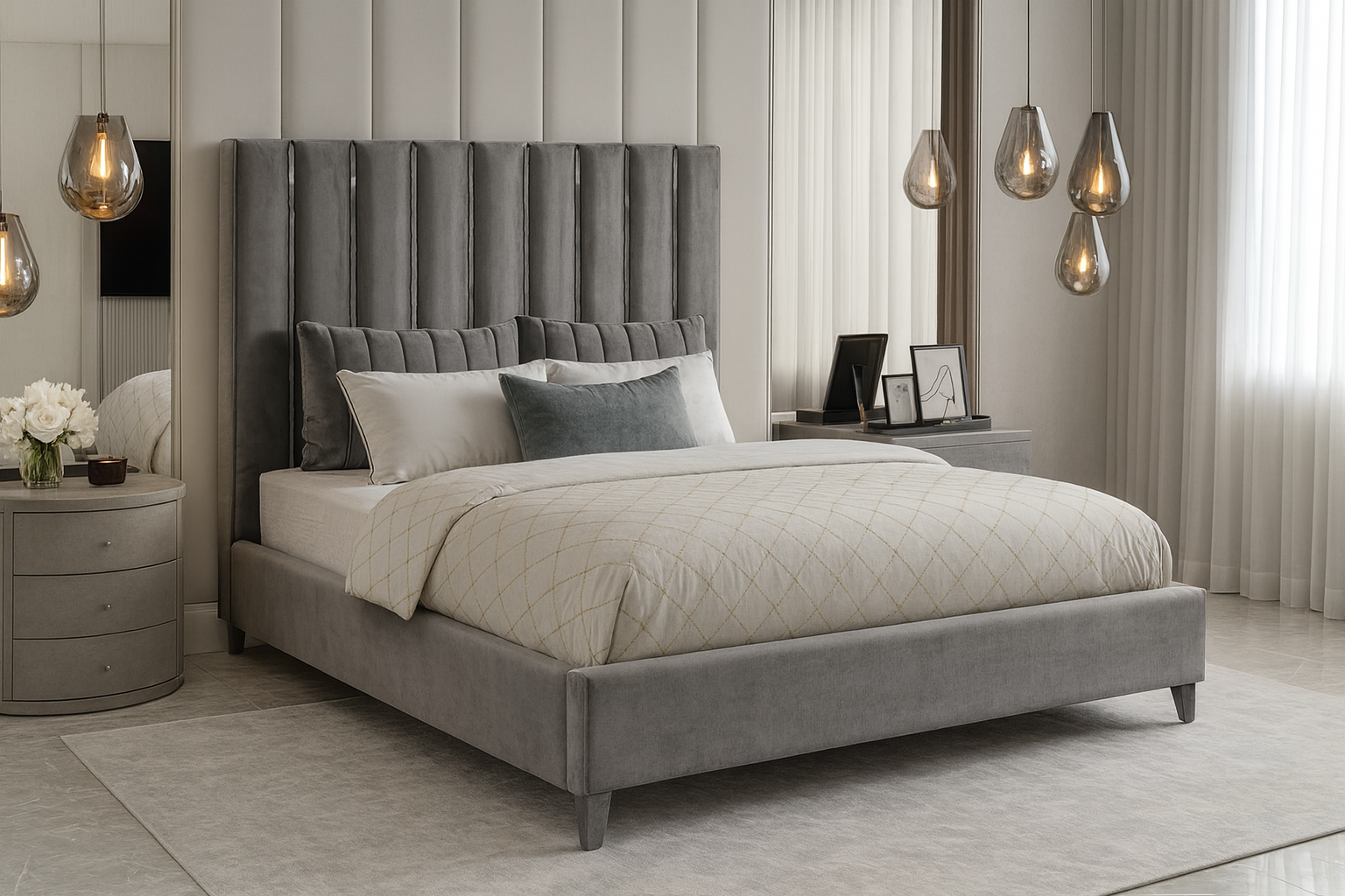 Lit Queen Size gris IF-5620