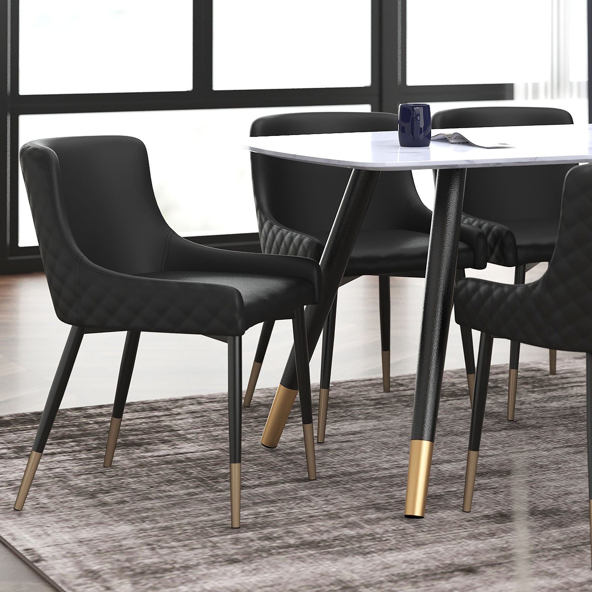 Chaise de salle à manger Xander, lot de 2, noir