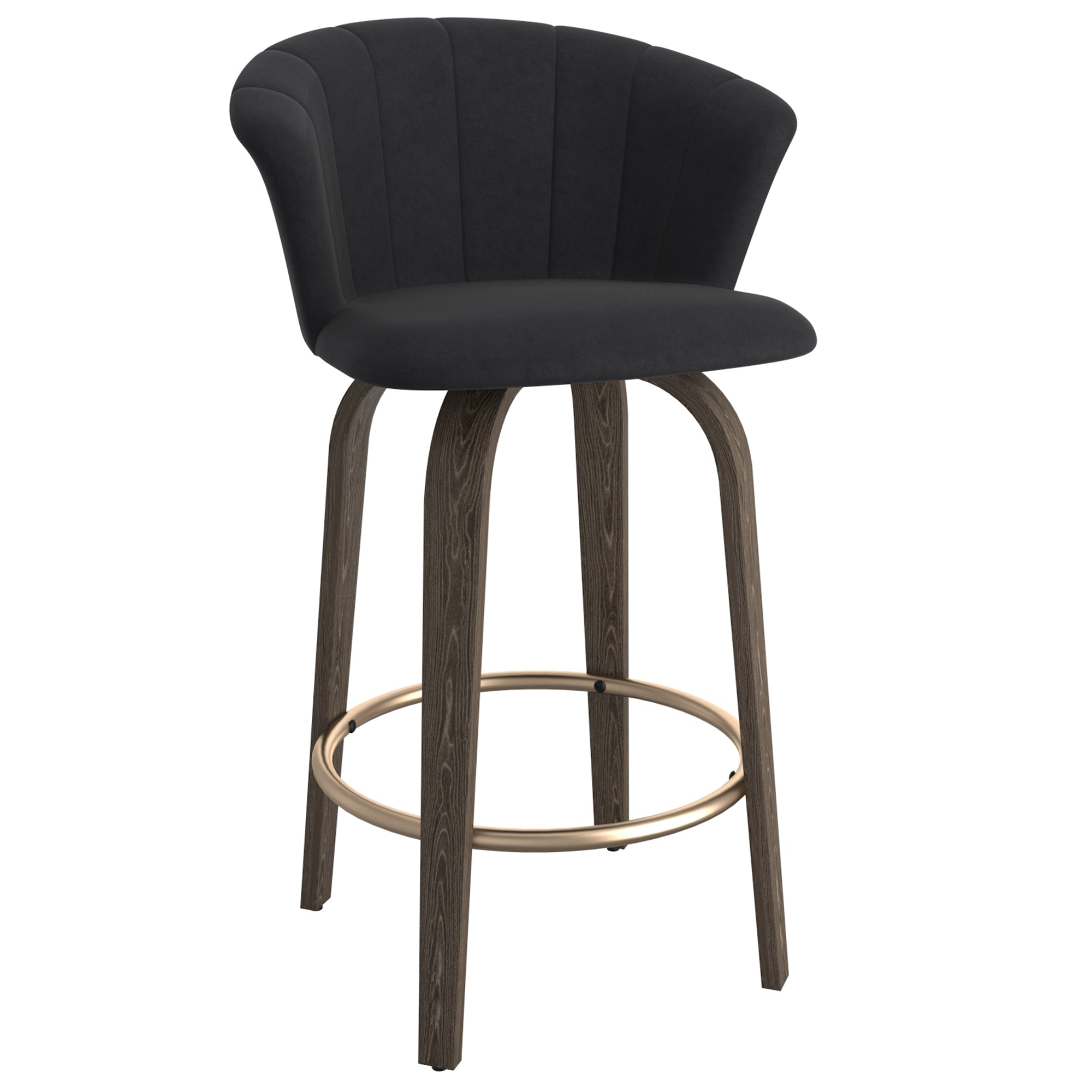 Tabouret de bar Tula 26" en chêne noir et délavé