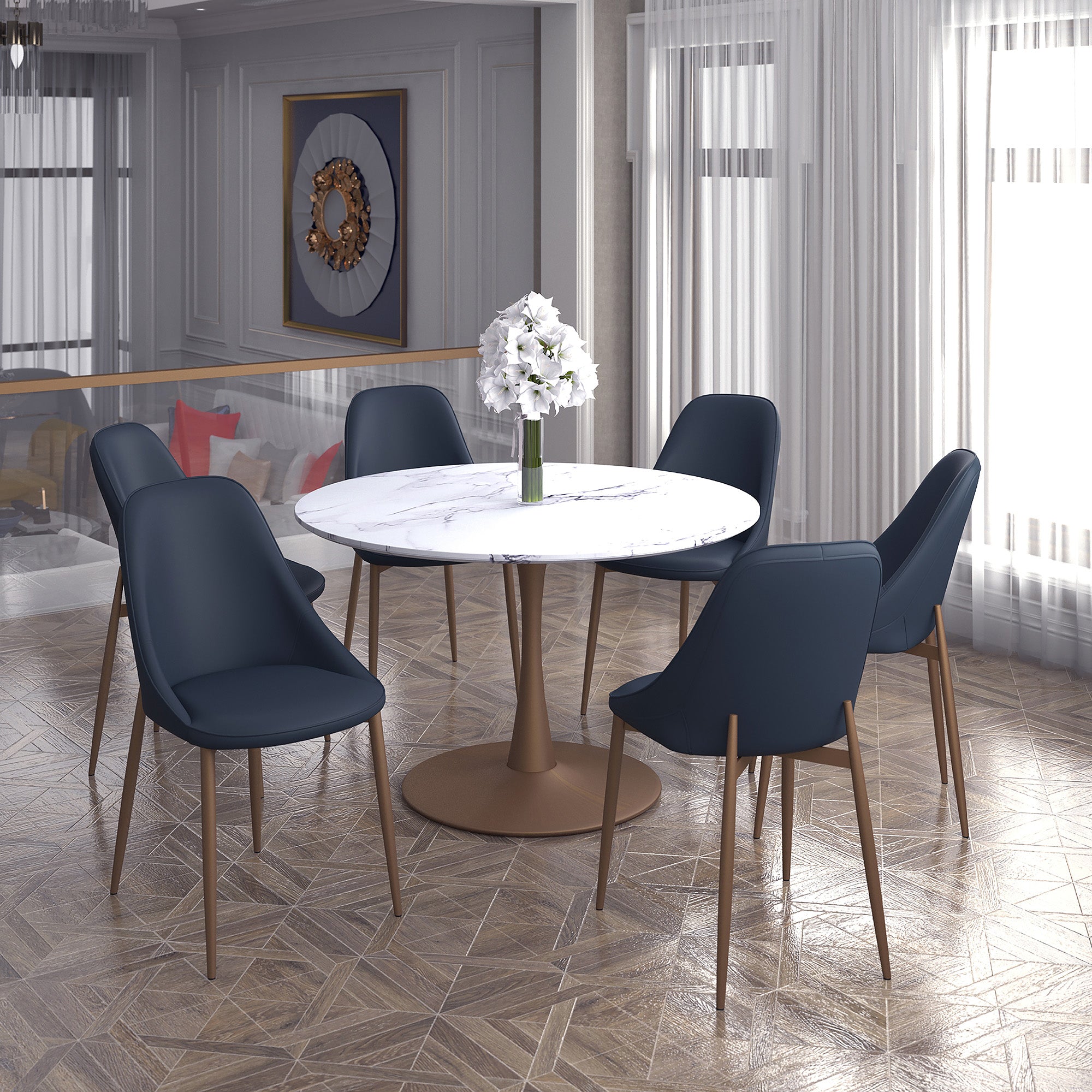 Zilo Large Gd Cleo Bk-7Pc Dining Set