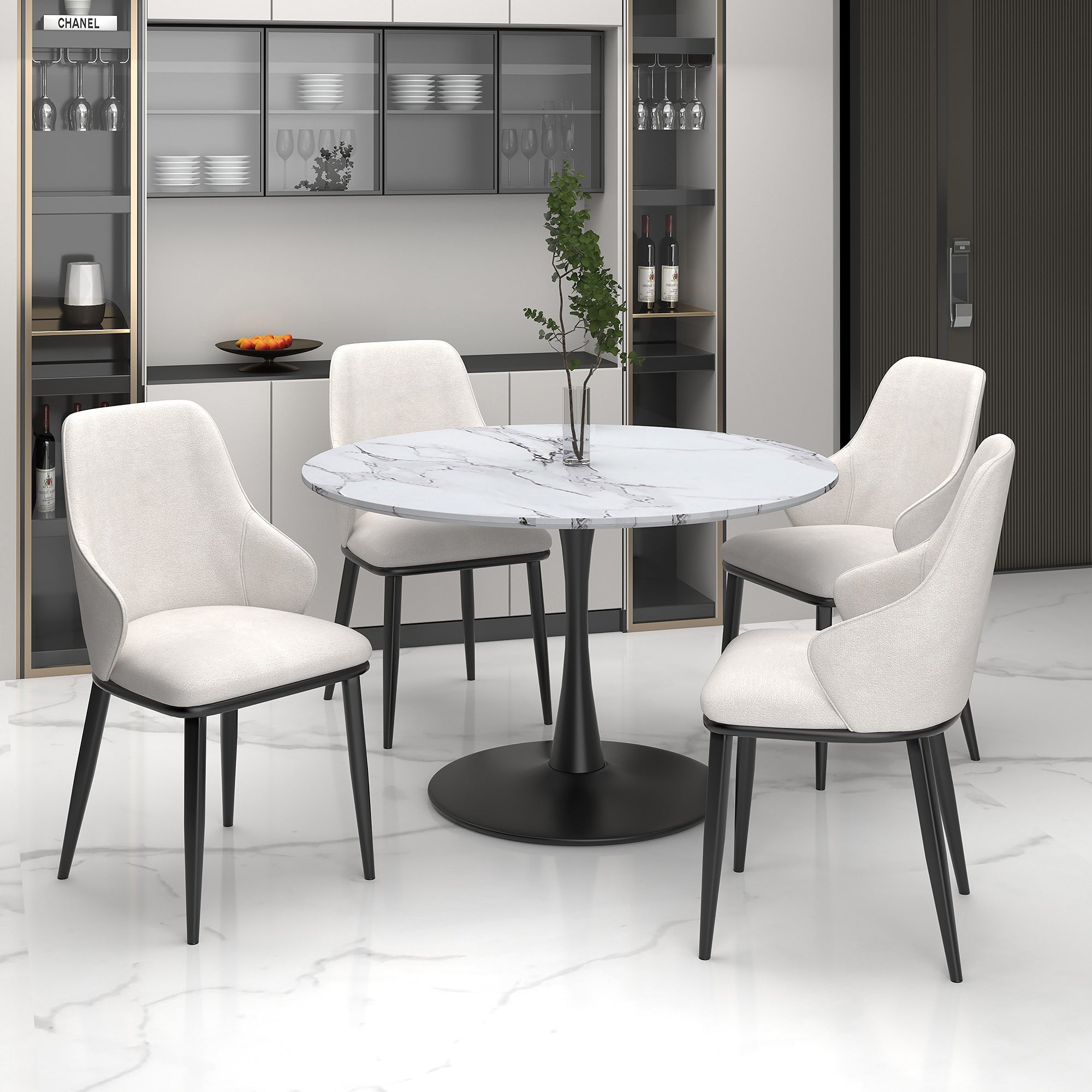 Ensemble de salle à manger Zilo Small Bk Kash Beg-5 pièces