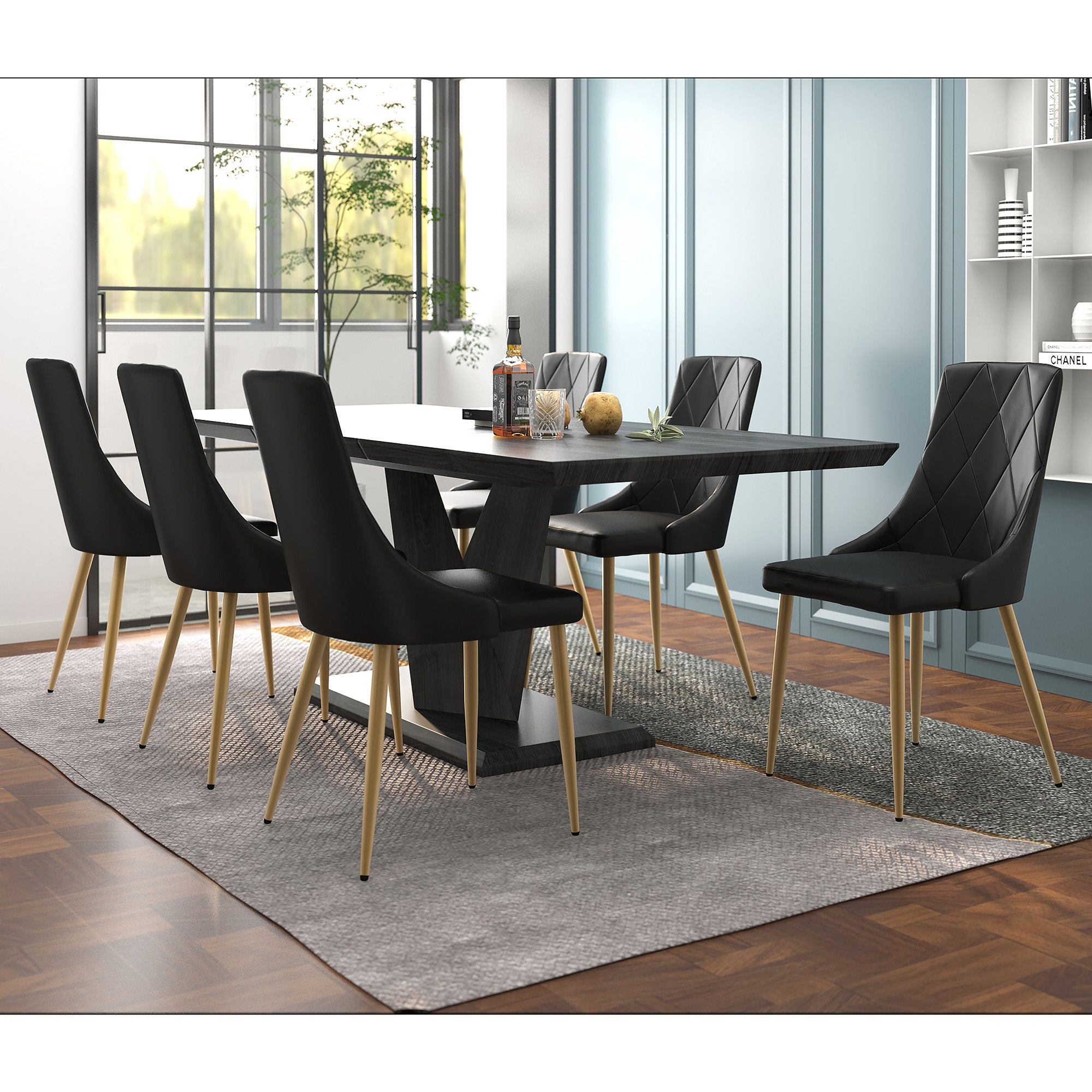 Ensemble de salle à manger Eclipse Blk Antoine Bk-7Pc