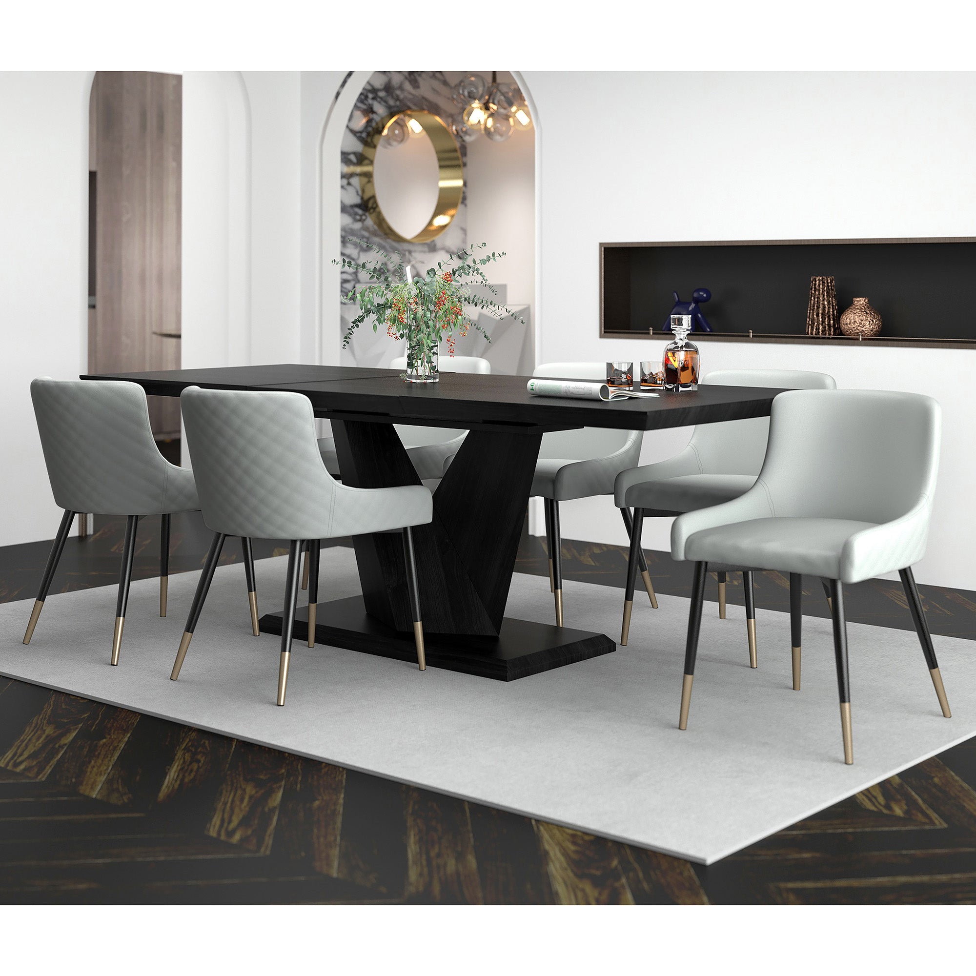 Eclipse Blk Xander Lg-7Pc Dining Set