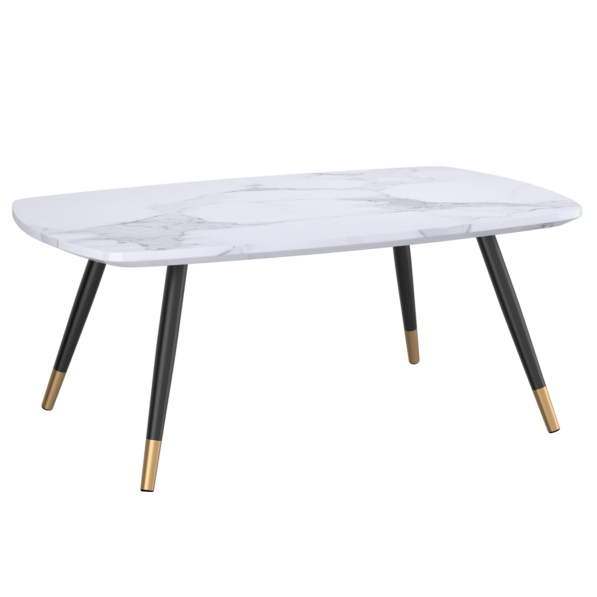 Table basse rectangulaire Emery en blanc et noir