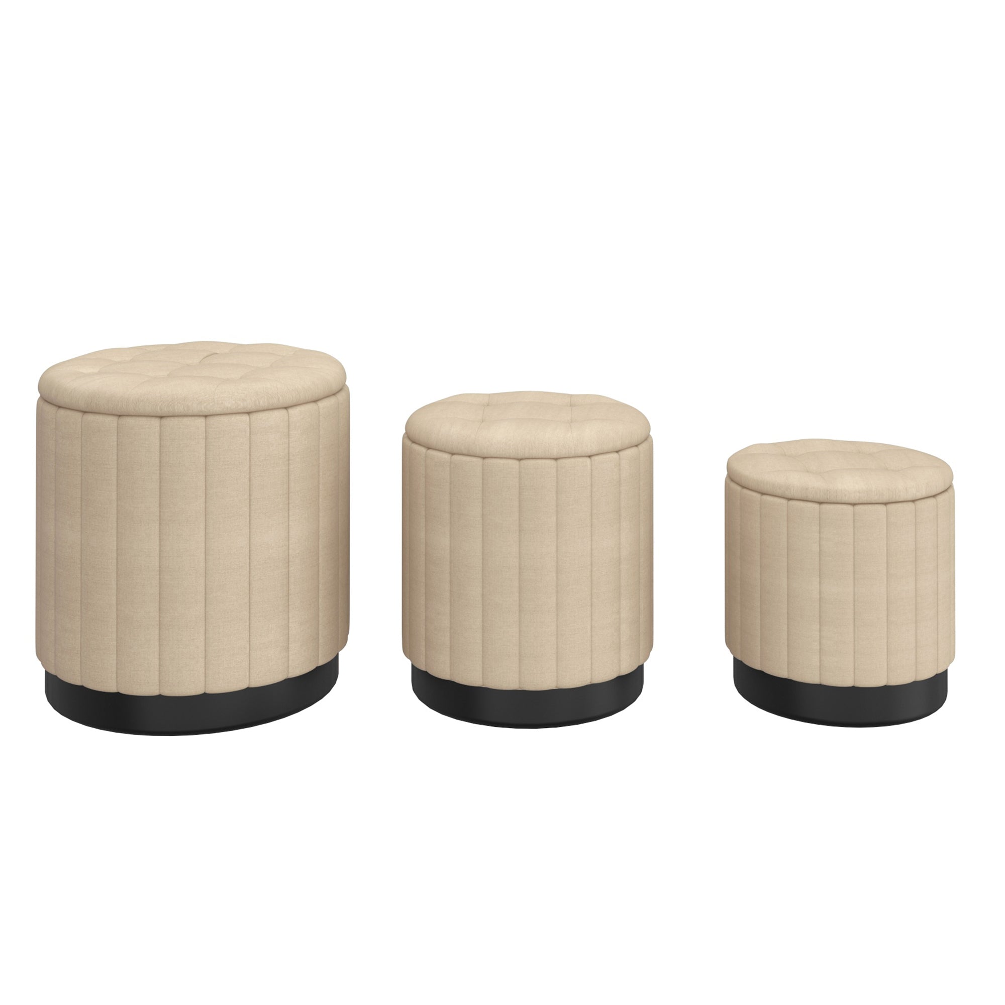 Lexi-3Pc Storage Ottoman Set
