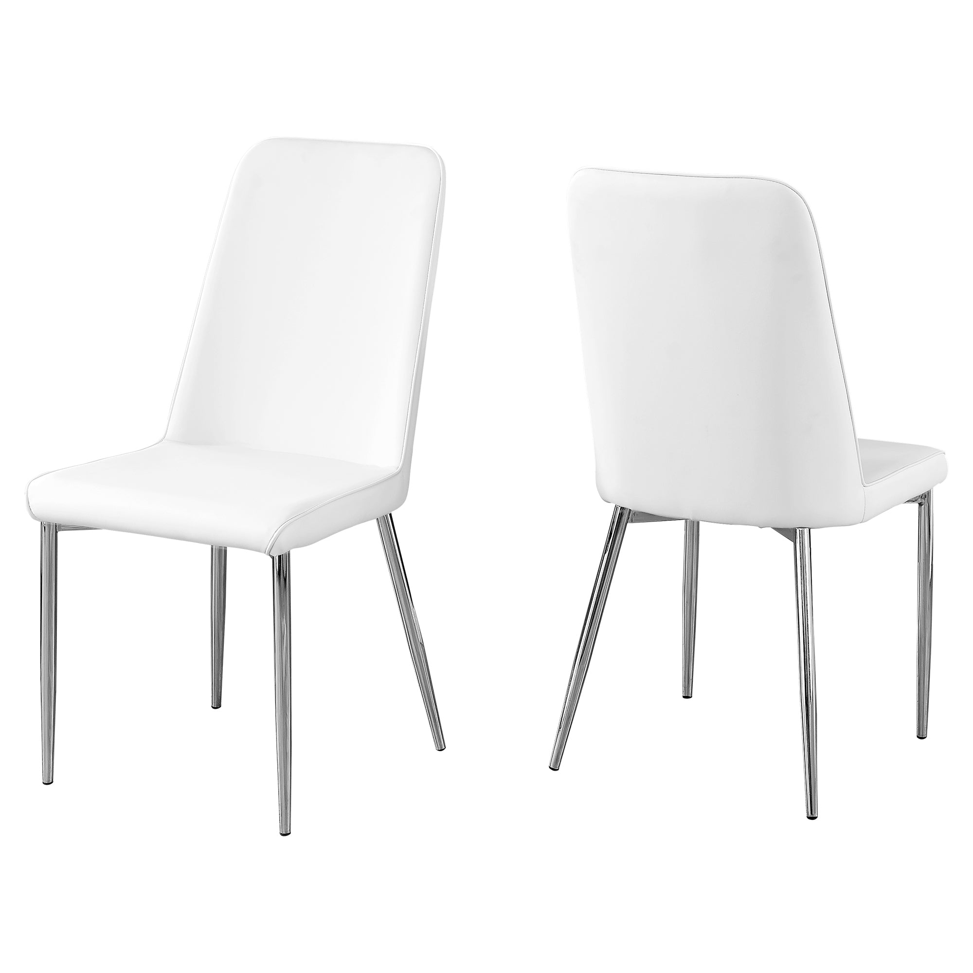 Chaises de salle à manger - 2 pièces / 94 cm de hauteur / Similicuir blanc / Chrome