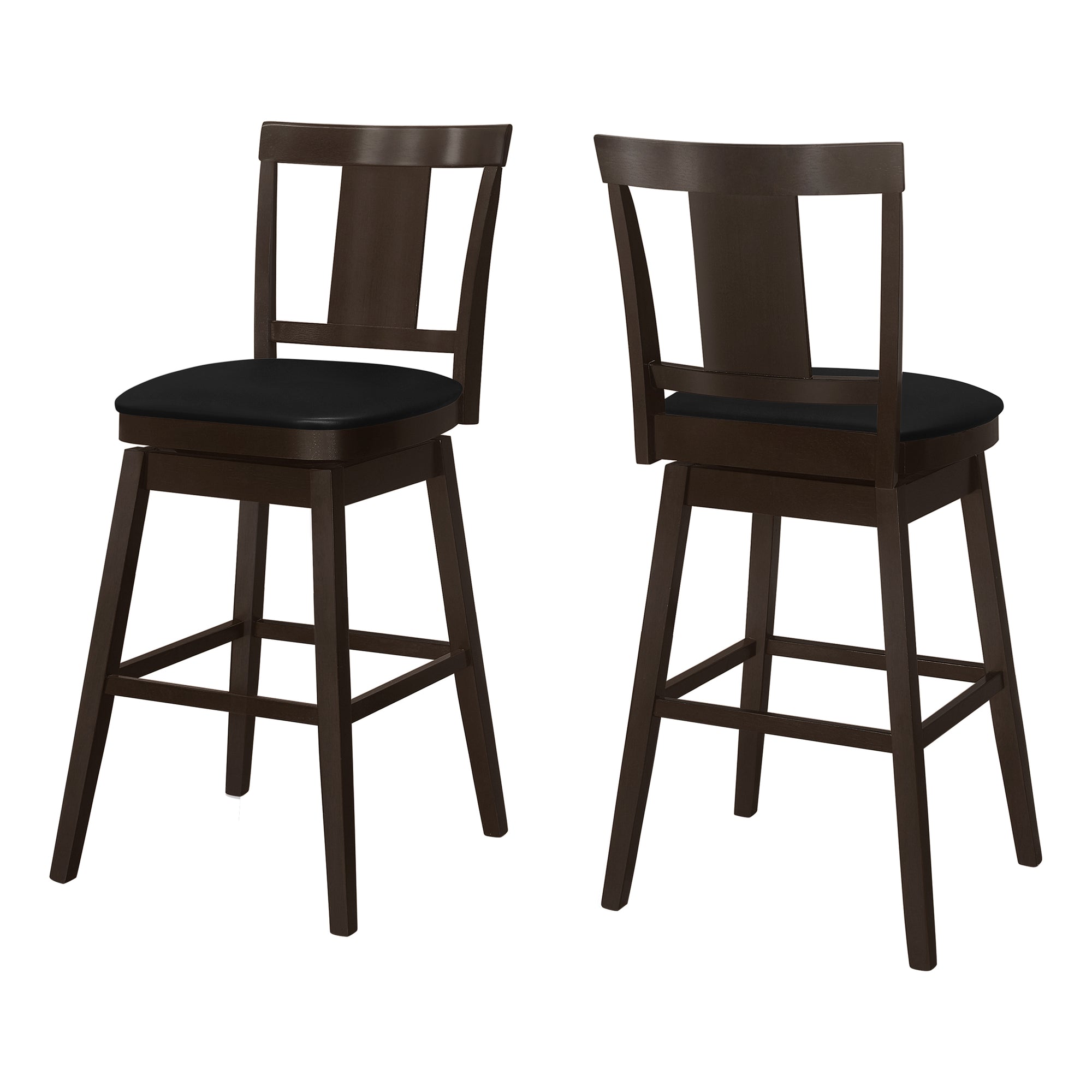 TABOURET DE BAR - 2 PIÈCES / 44"H / ESPRESSO / HAUTEUR DE BAR PIVOTANTE