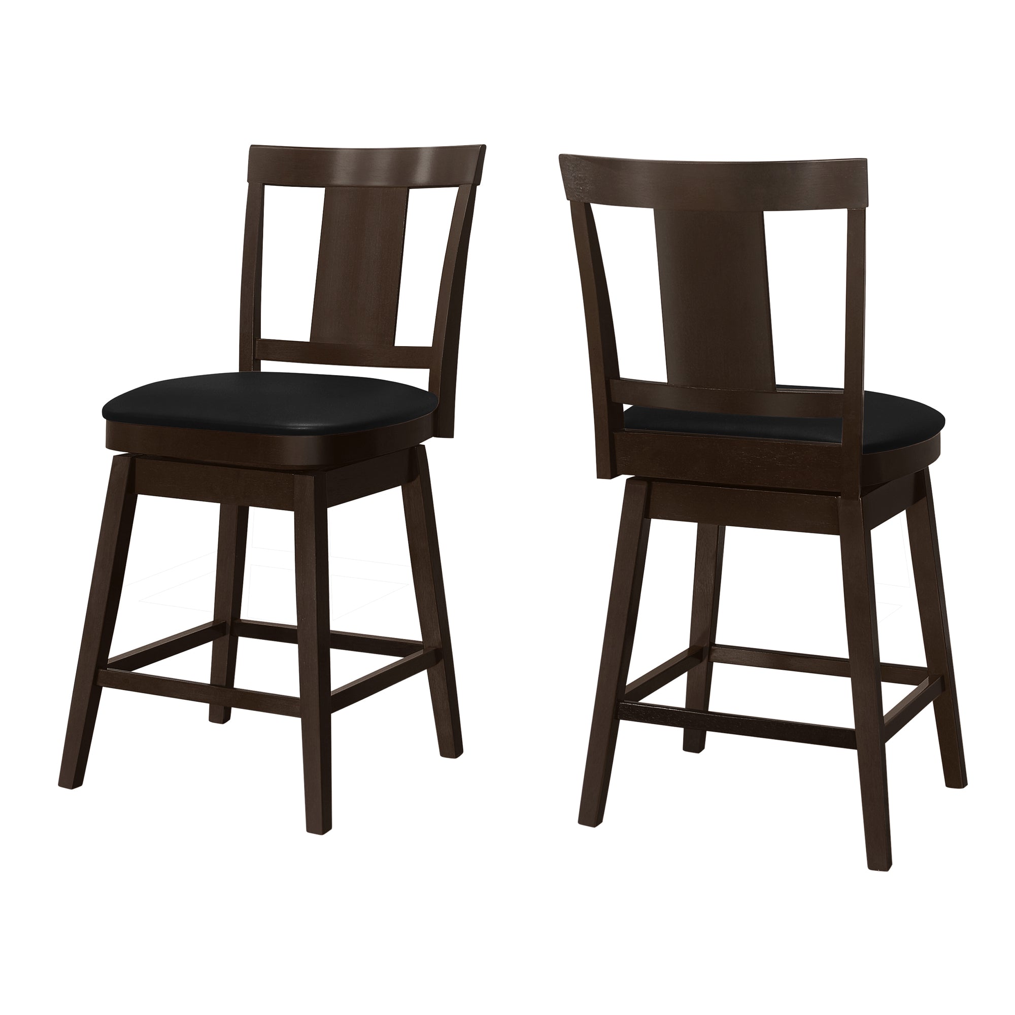 TABOURET DE BAR - 2 PIÈCES / 39"H / ESPRESSO / HAUTEUR DE COMPTOIR PIVOTANTE