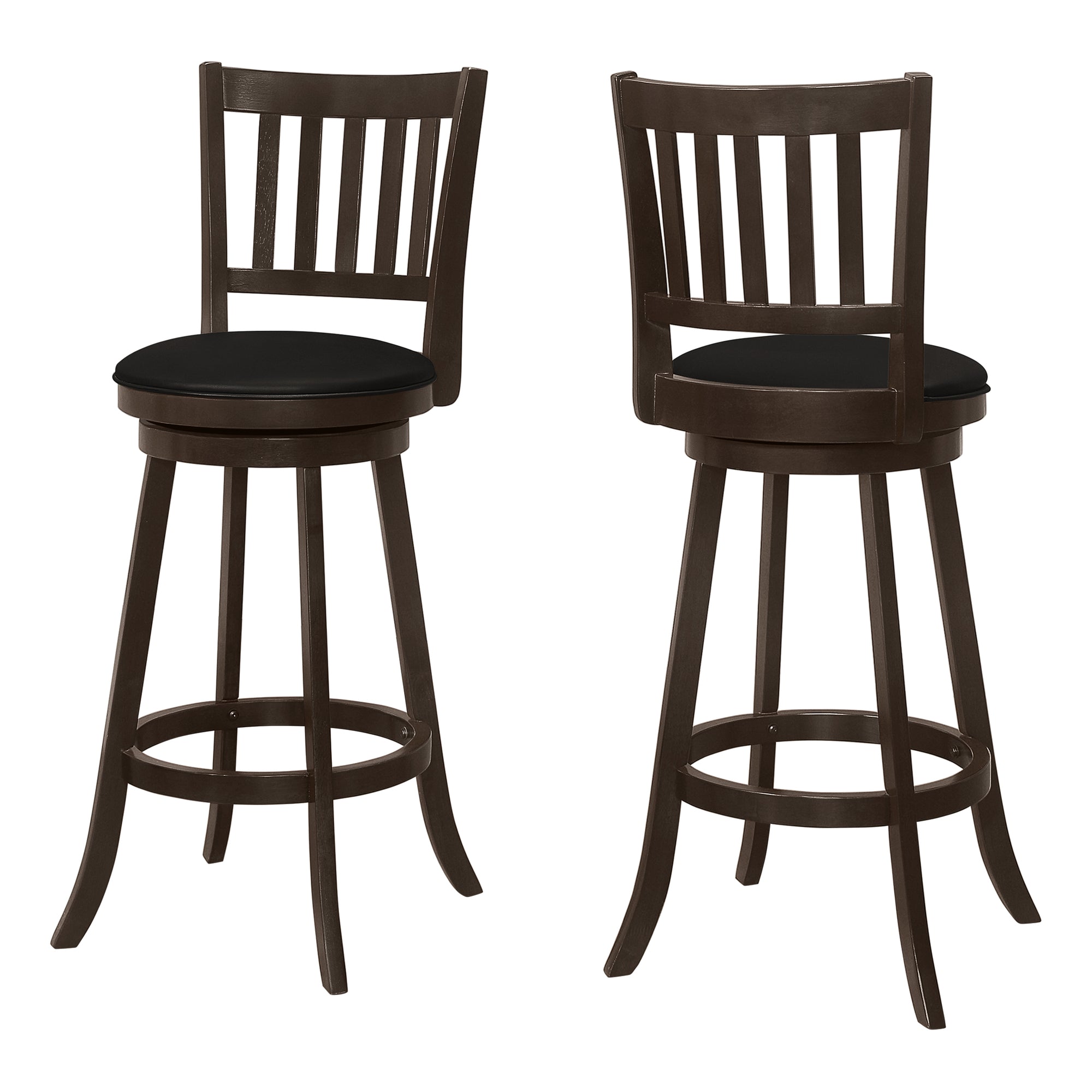 TABOURET DE BAR - 2 PIÈCES / 44"H / ESPRESSO / HAUTEUR DE BAR PIVOTANTE