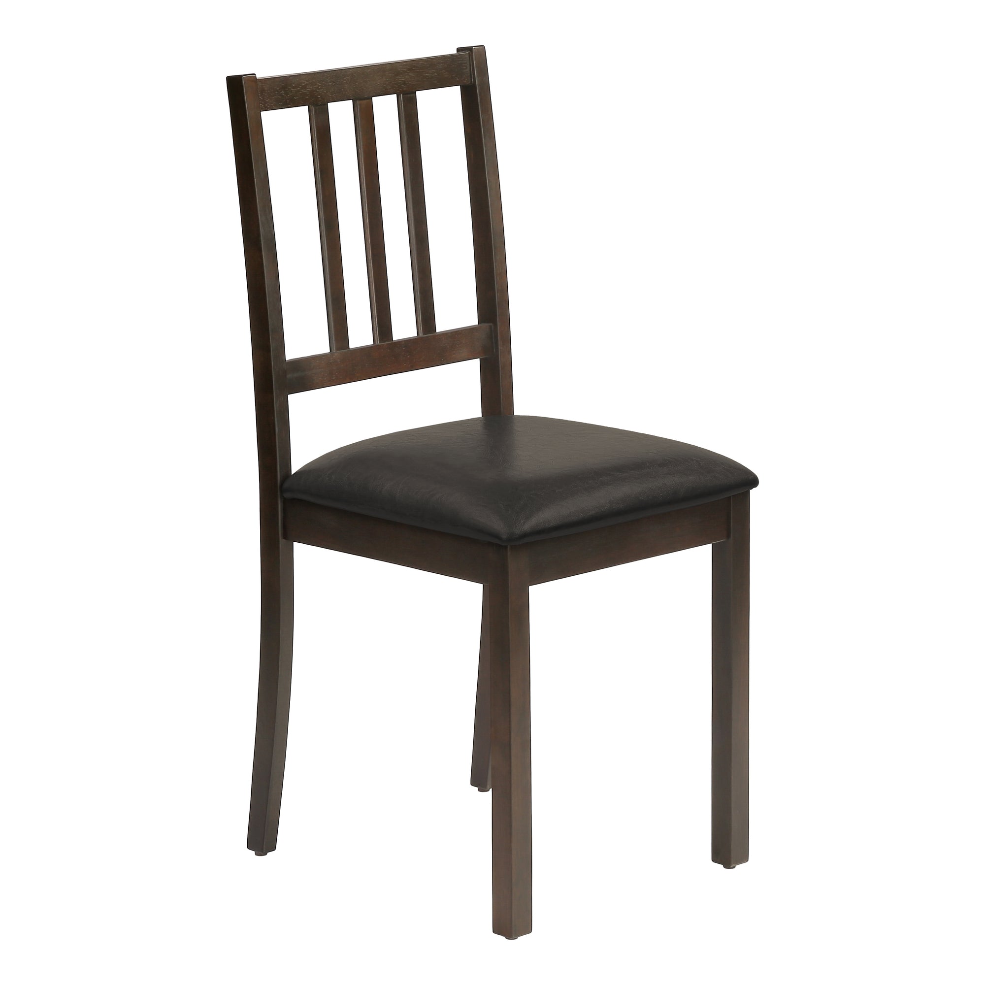 Chaises de salle à manger - 2 pièces / 91 cm de hauteur, siège en polyuréthane marron foncé
