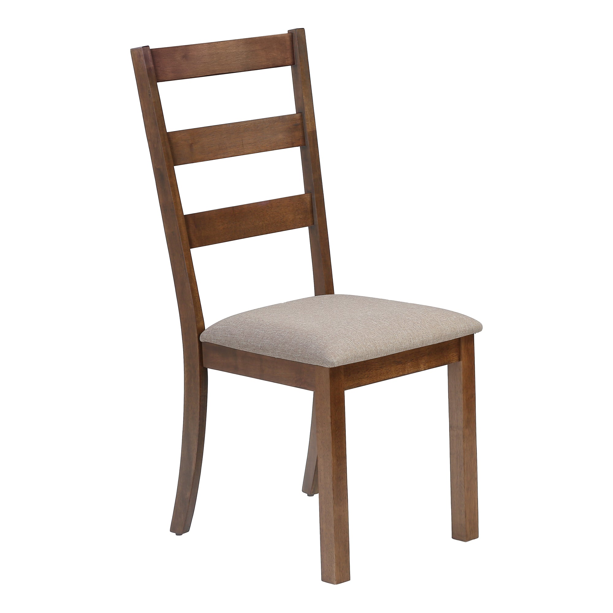 Chaises de salle à manger - 2 pièces / 40"H Noyer brun / Tissu beige