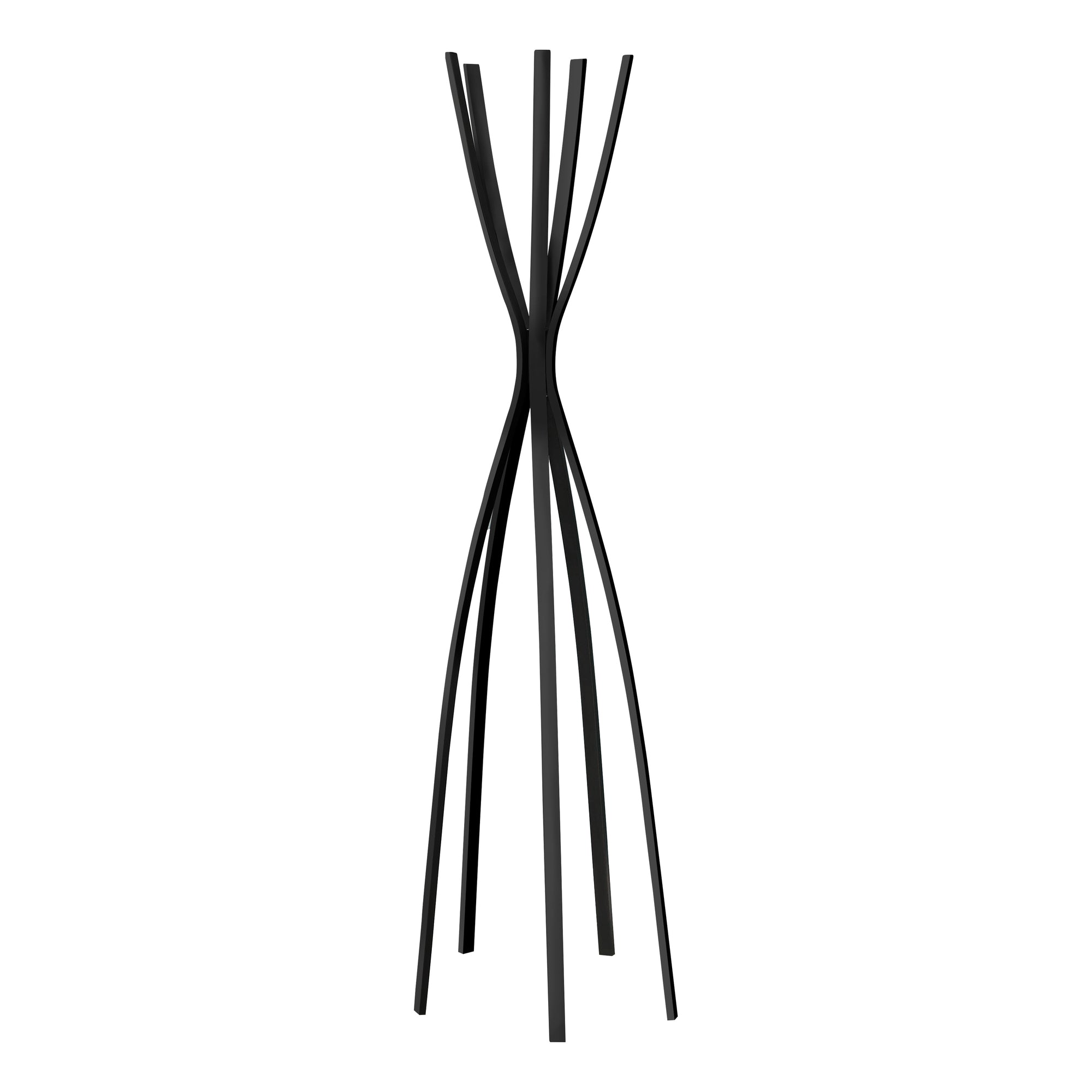 COAT RACK - 72"H / SATIN BLACK METAL CONTEMPORARY STYLE