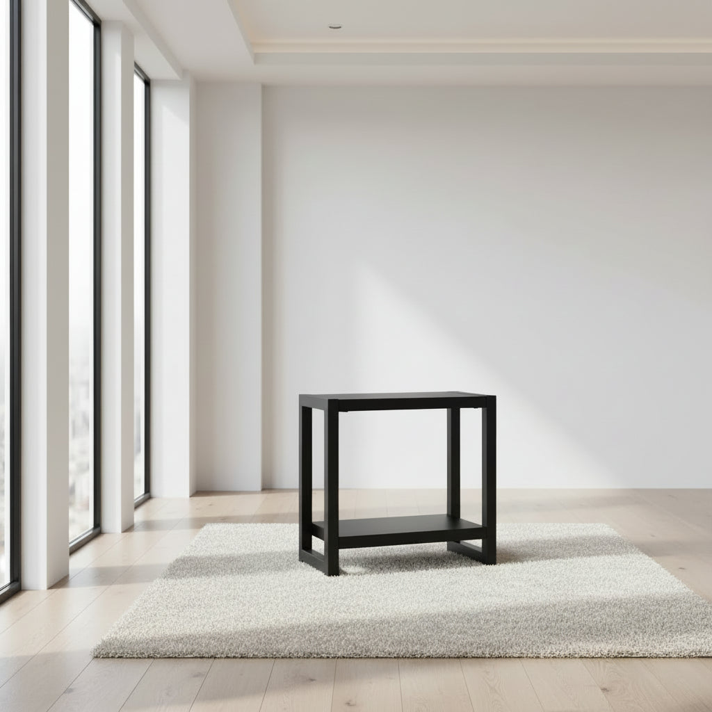 TABLE D'APPOINT - 22"H / NOIR / MÉTAL NOIR