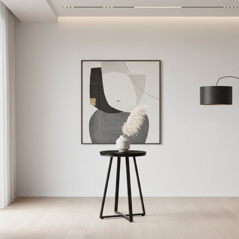 TABLE D'APPOINT - 22"H / NOIR / MÉTAL NOIR