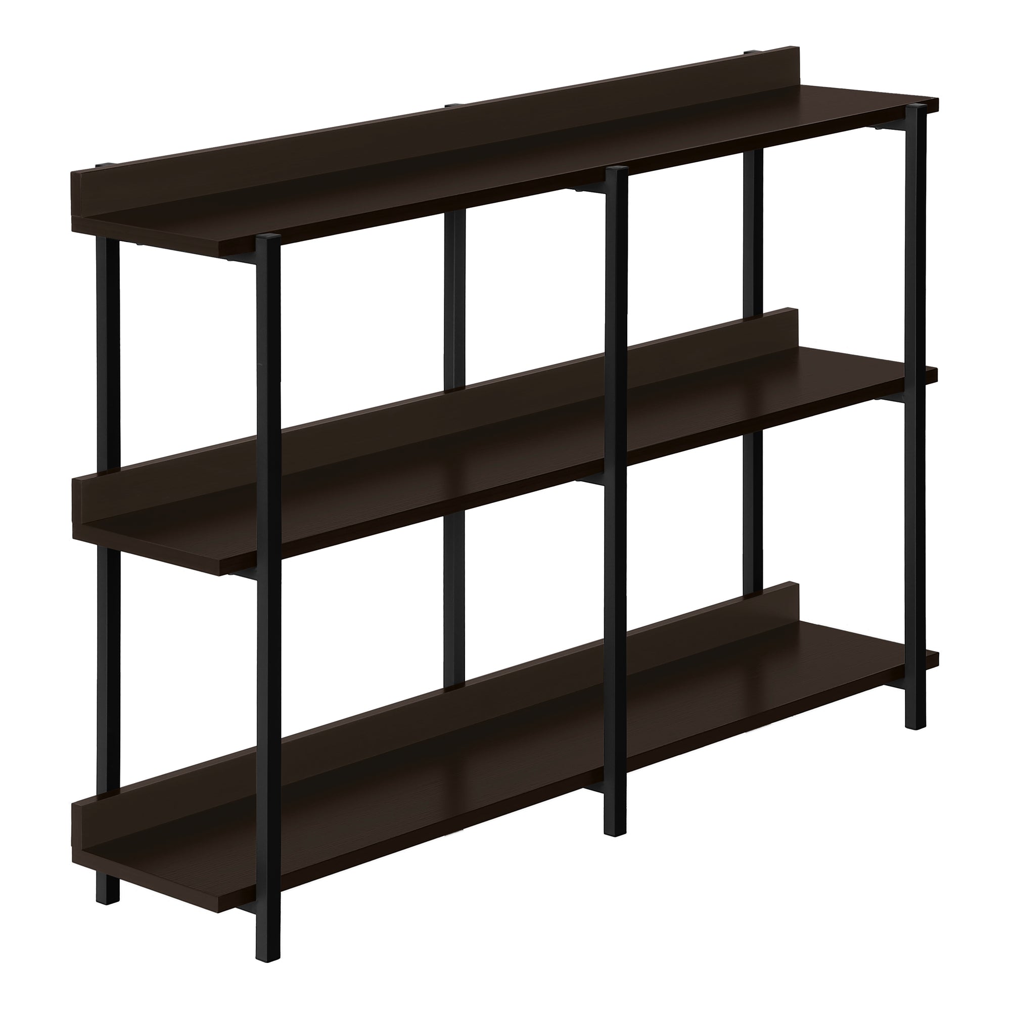 TABLE D'APPOINT - 48"L / ESPRESSO / CONSOLE D'ENTRÉE EN MÉTAL NOIR