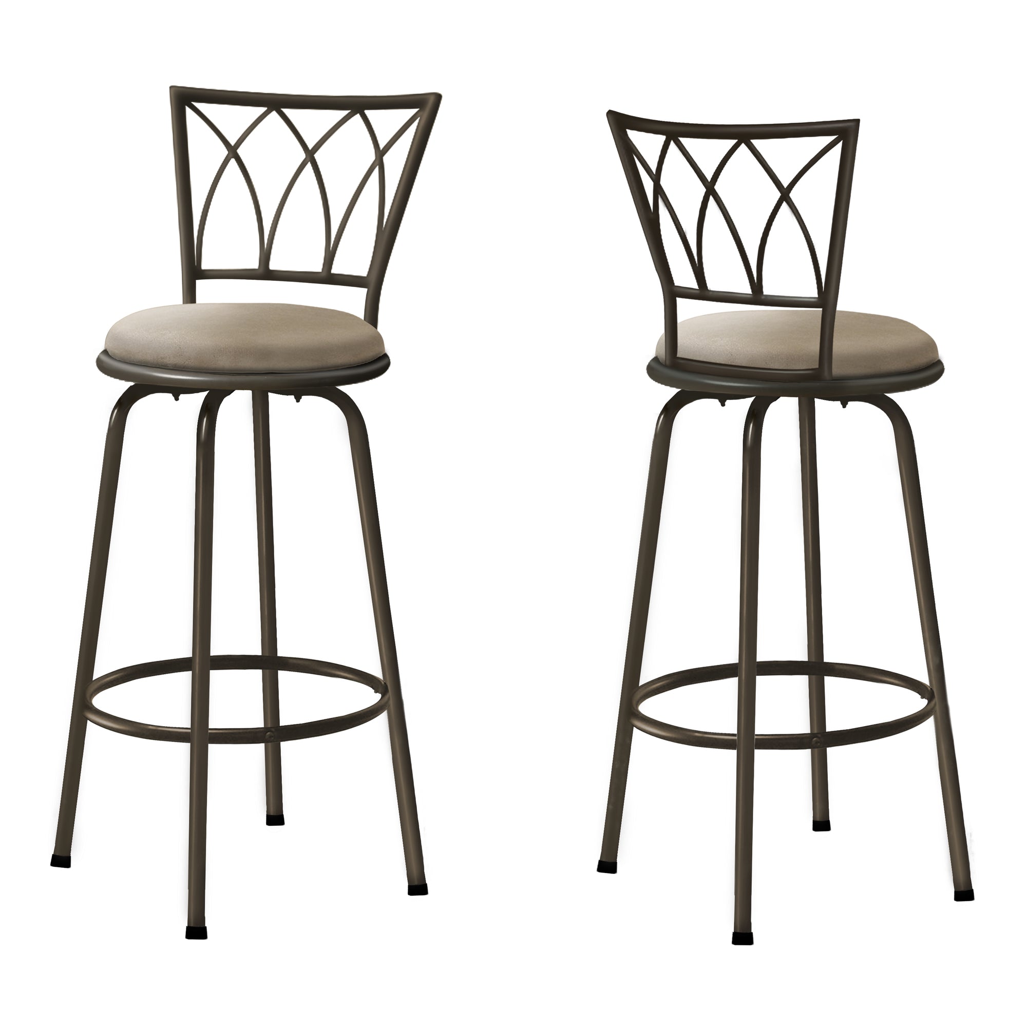 TABOURET DE BAR - 2 PIÈCES / 43"H / PIVOTANT / MÉTAL CAFÉ FONCÉ