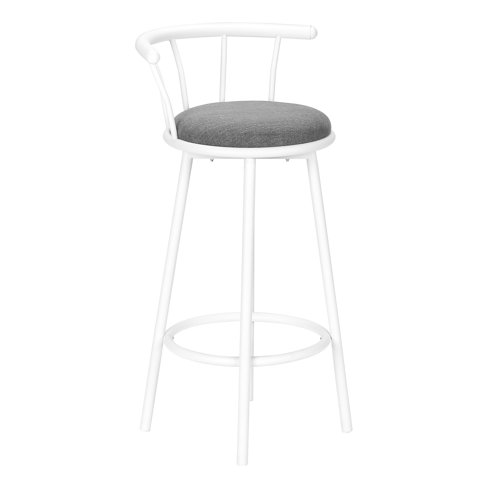 TABOURET DE BAR - 2 PIÈCES / 36"H / PIVOTANT / MÉTAL BLANC