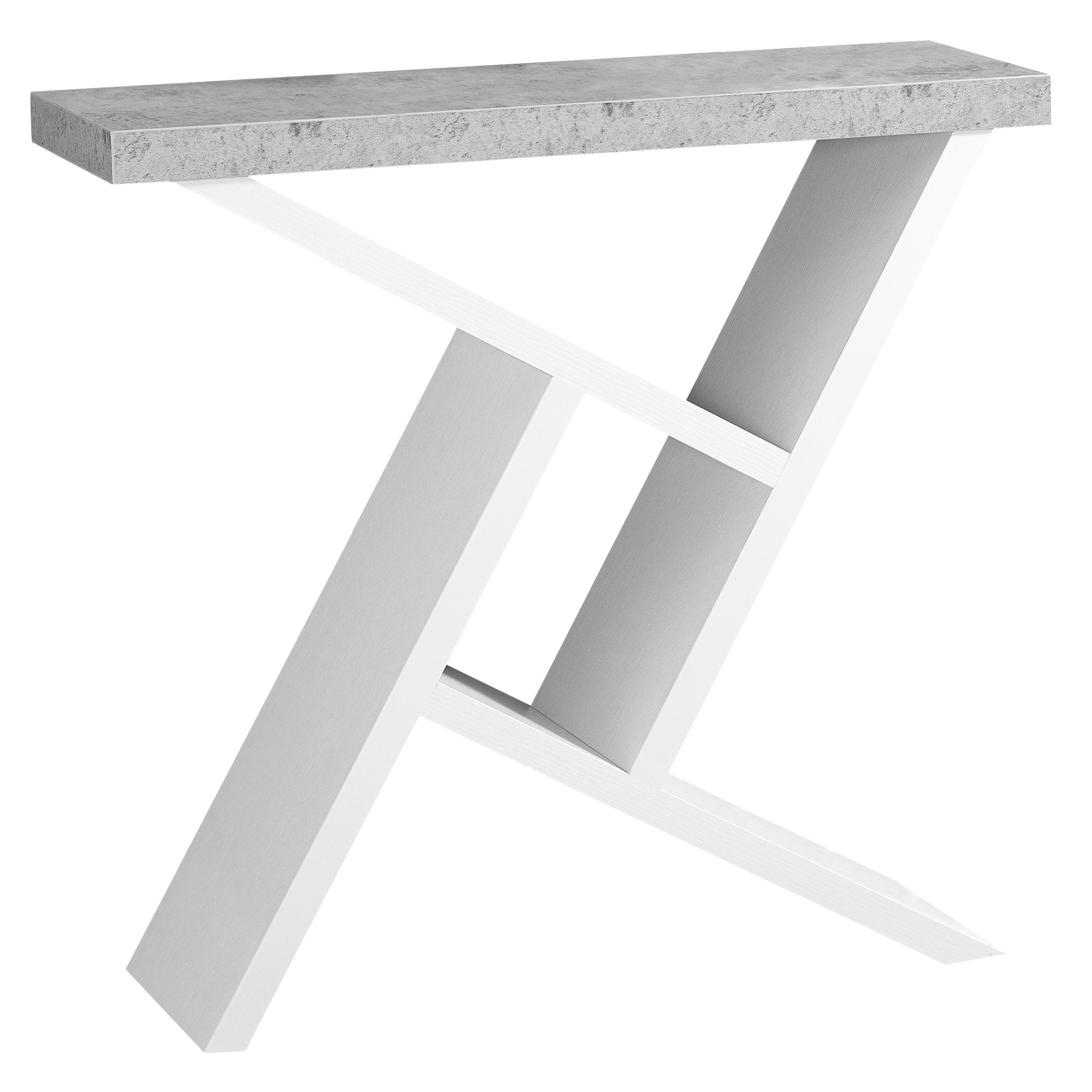 TABLE D'APPOINT - 91 cm (36 po) / BLANC / CONSOLE D'ENTRÉE ASPECT CIMENT