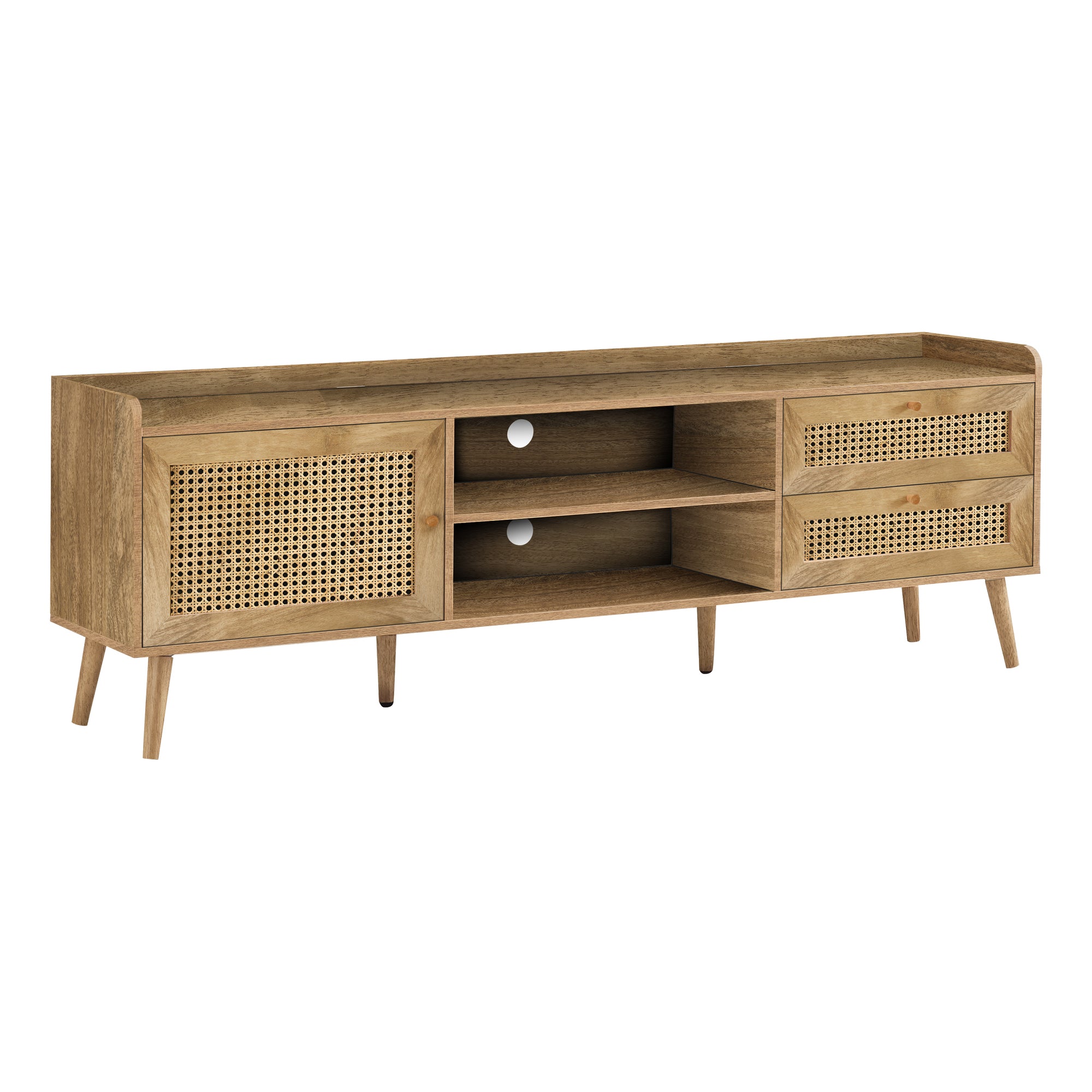TV STAND - 72"L / WALNUT WITH STORAGE