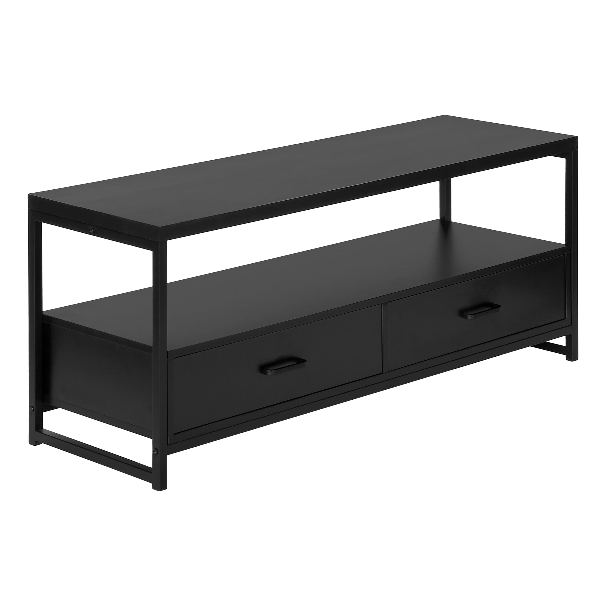 TV STAND - 48"L / BLACK / BLACK METAL