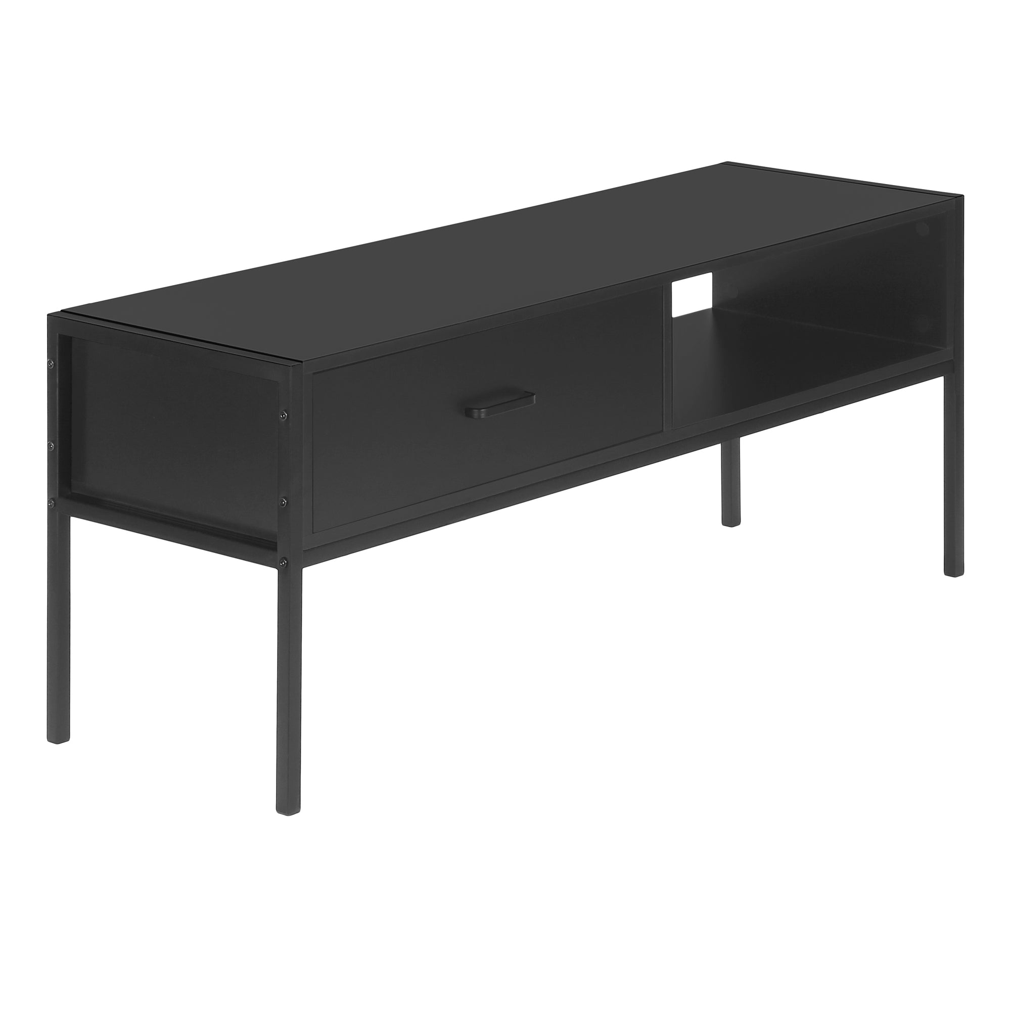 TV STAND - 48"L / BLACK / BLACK METAL