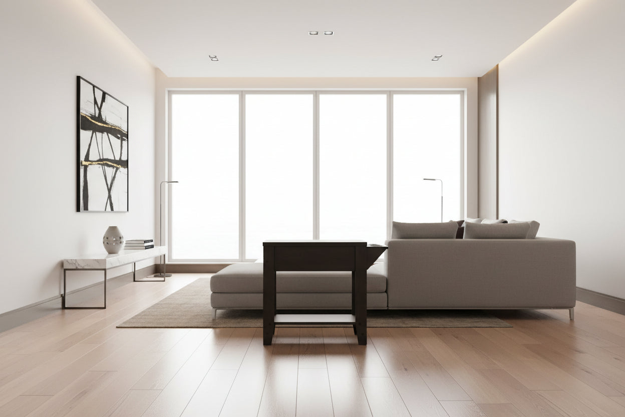 TABLE D'APPOINT - 23"H / ESPRESSO AVEC PORTE-VERRE