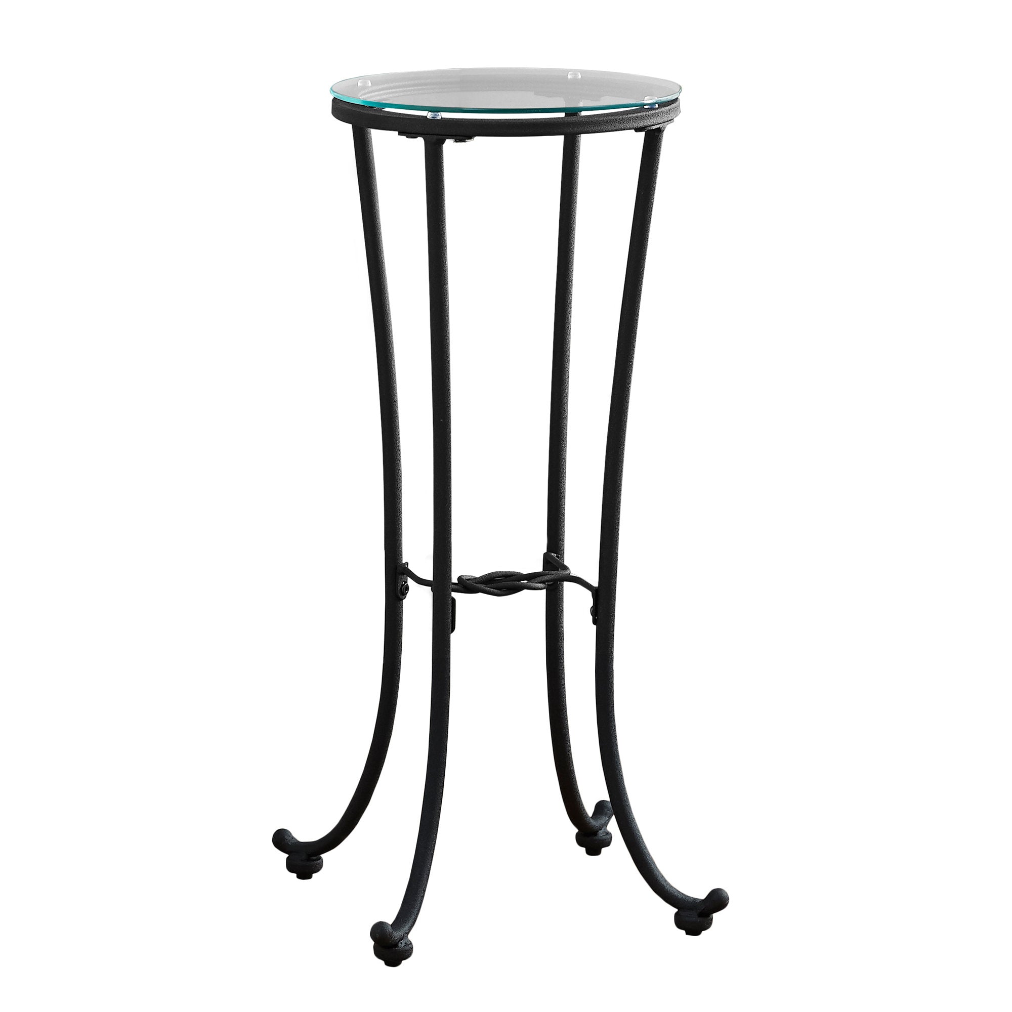 Black Hammered Metal Accent Table