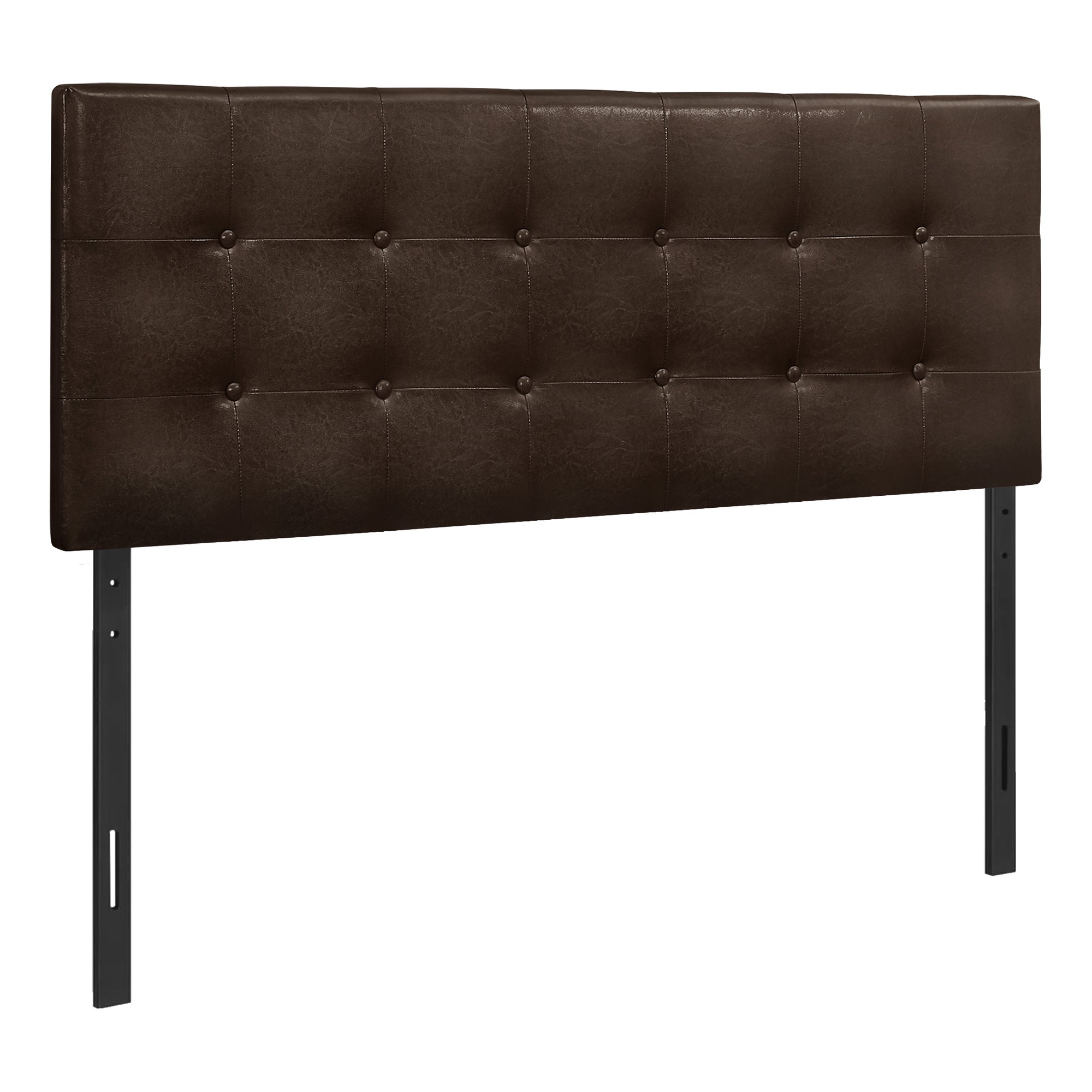 BED - FULL SIZE / BROWN LEATHER-LOOK HEADBOARD ONLY