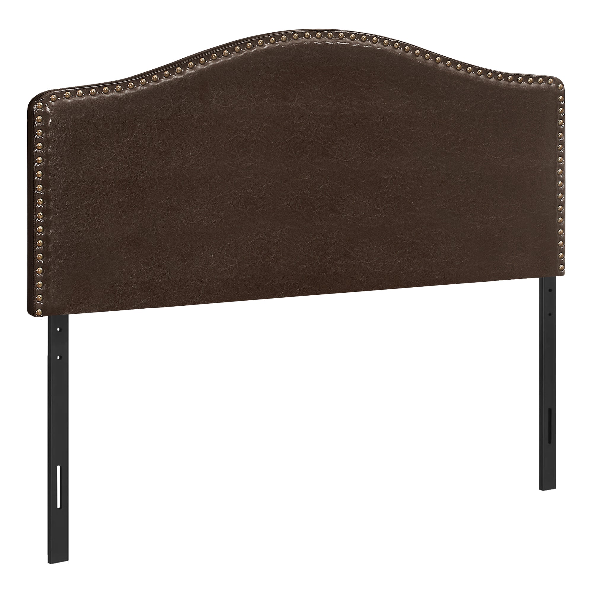 BED - FULL SIZE / BROWN LEATHER-LOOK HEADBOARD ONLY
