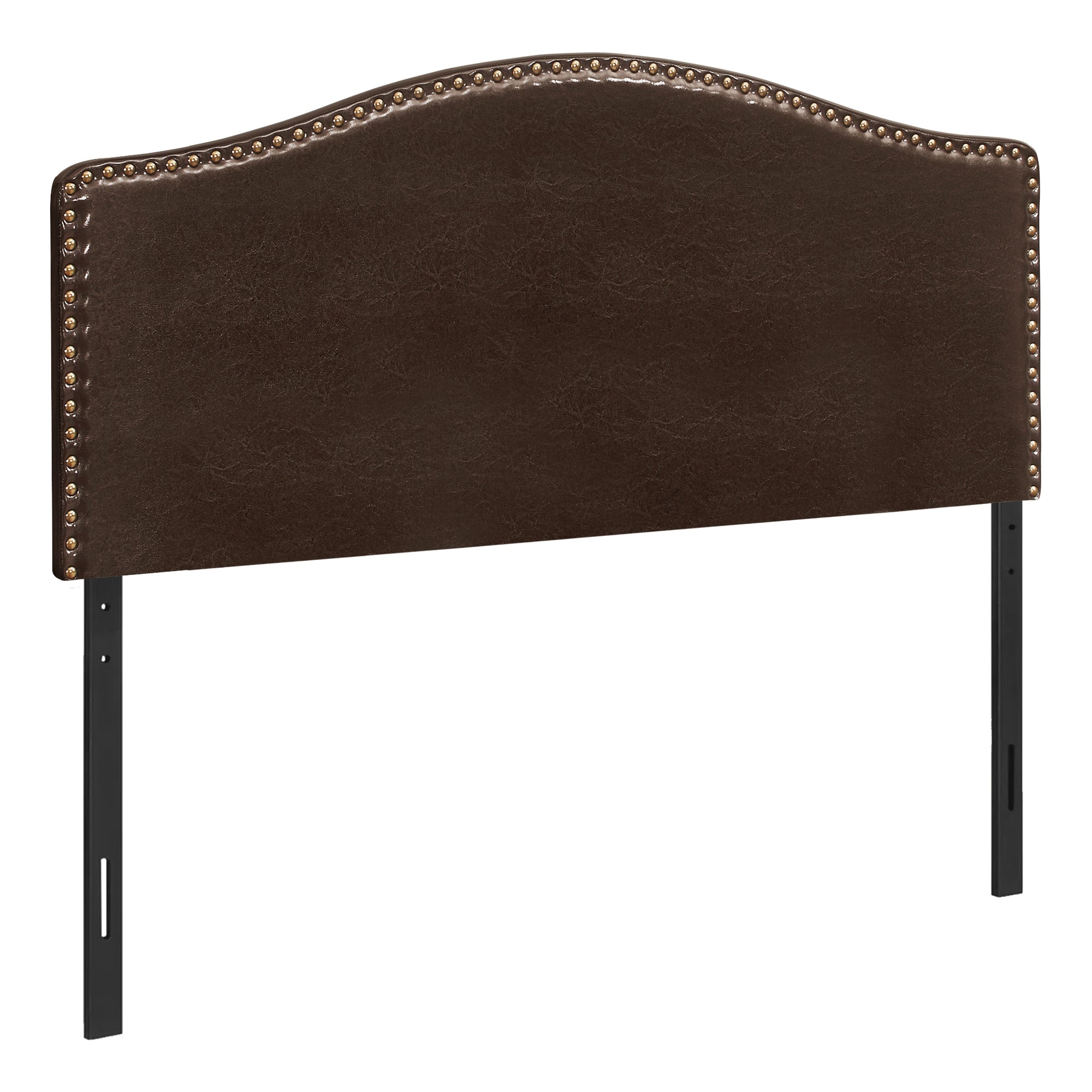 BED - QUEEN SIZE / BROWN LEATHER-LOOK HEADBOARD ONLY