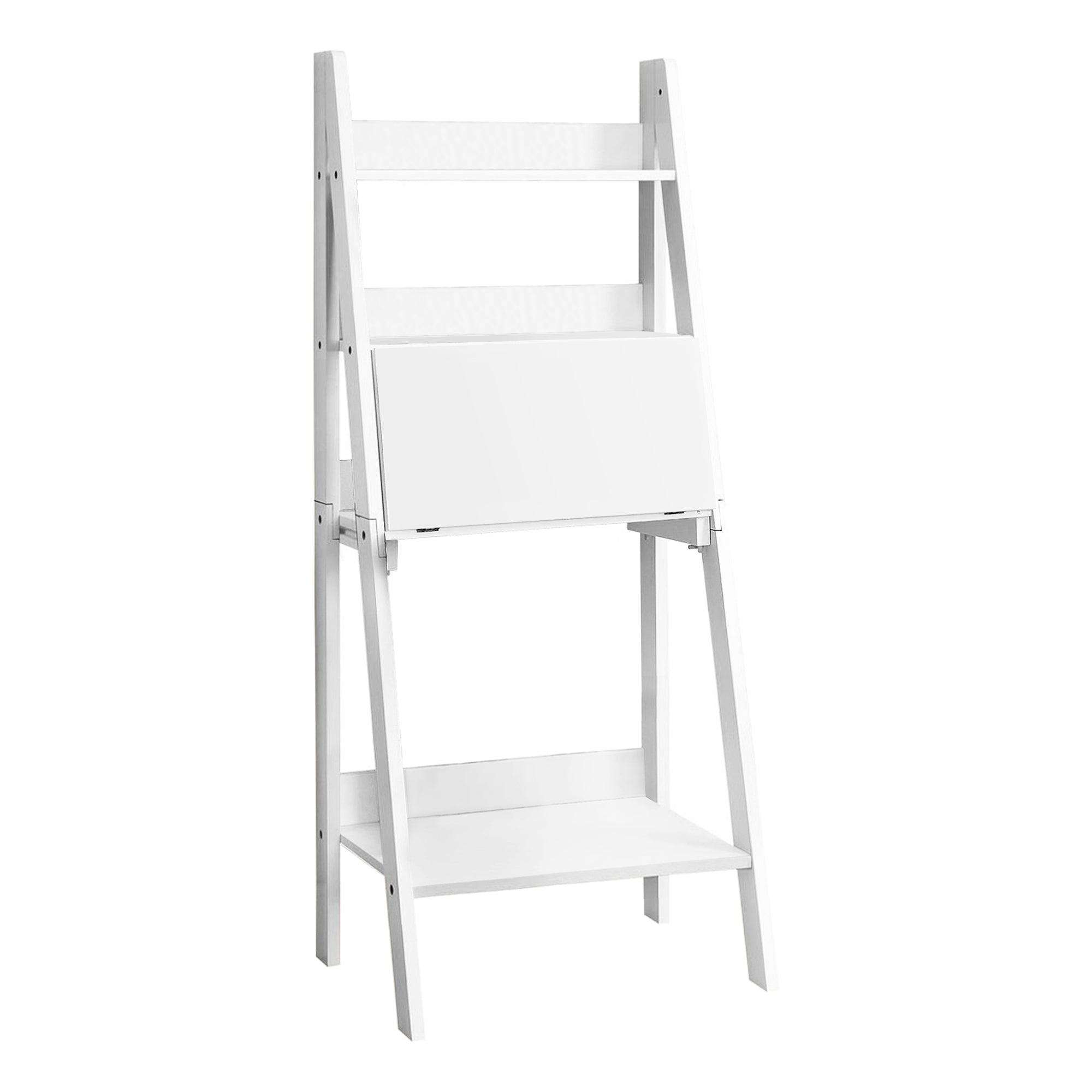 BUREAU D'ORDINATEUR - 61"H / STYLE ÉCHELLE BLANC