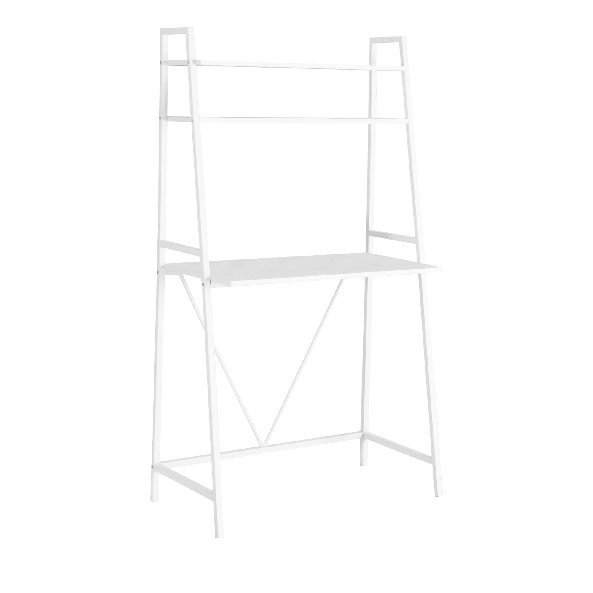 BUREAU D'ORDINATEUR - 32" L / DESSUS BLANC / MÉTAL BLANC